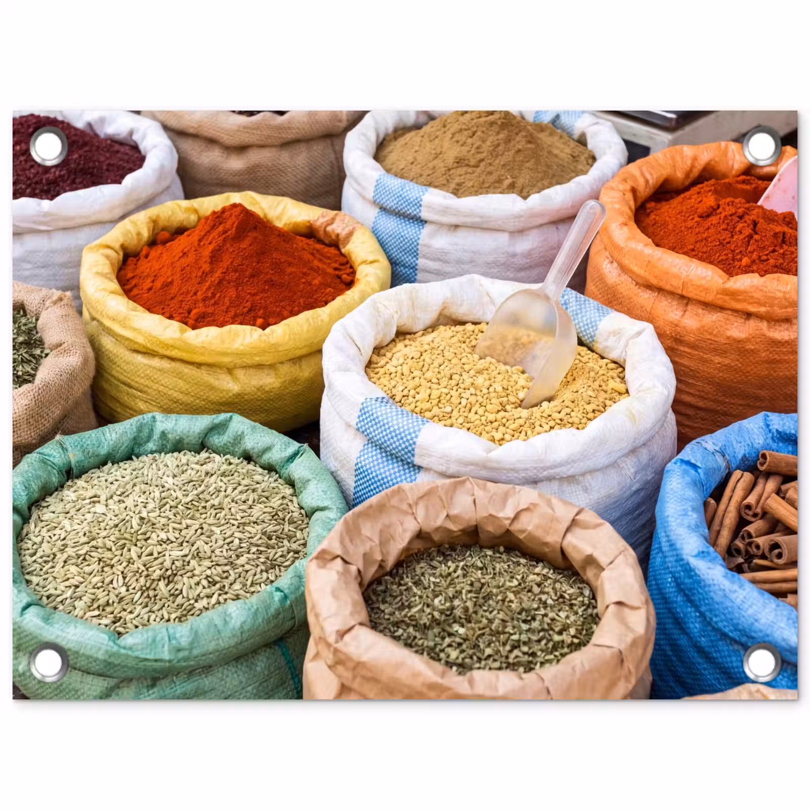 Garden Poster - Herbs - Bags - Market - Kruiden - Zakken - Markt tuinposter los doek klein