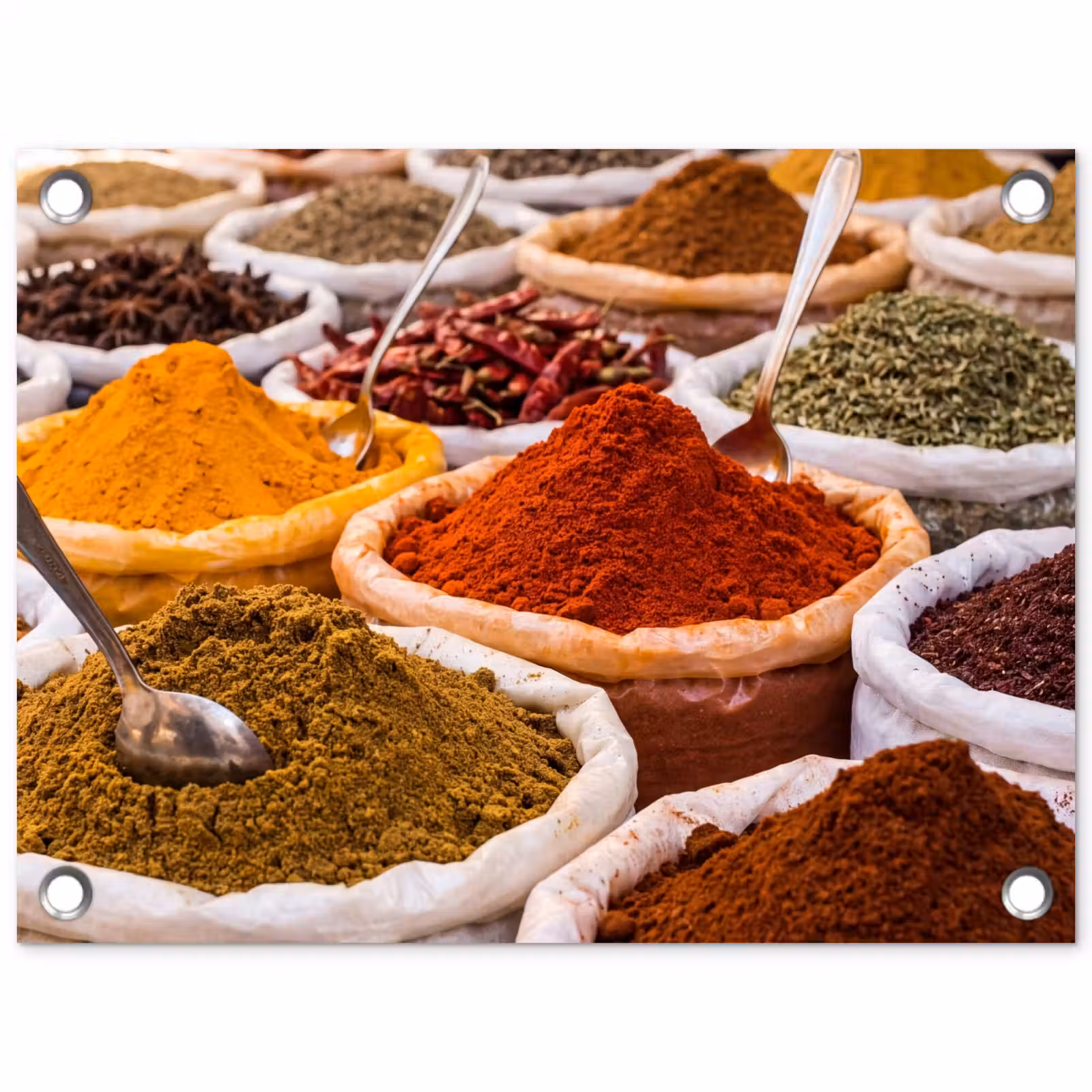 Garden Poster - Herbs - Market - Food - Kruiden - Markt - Eten tuinposter los doek klein