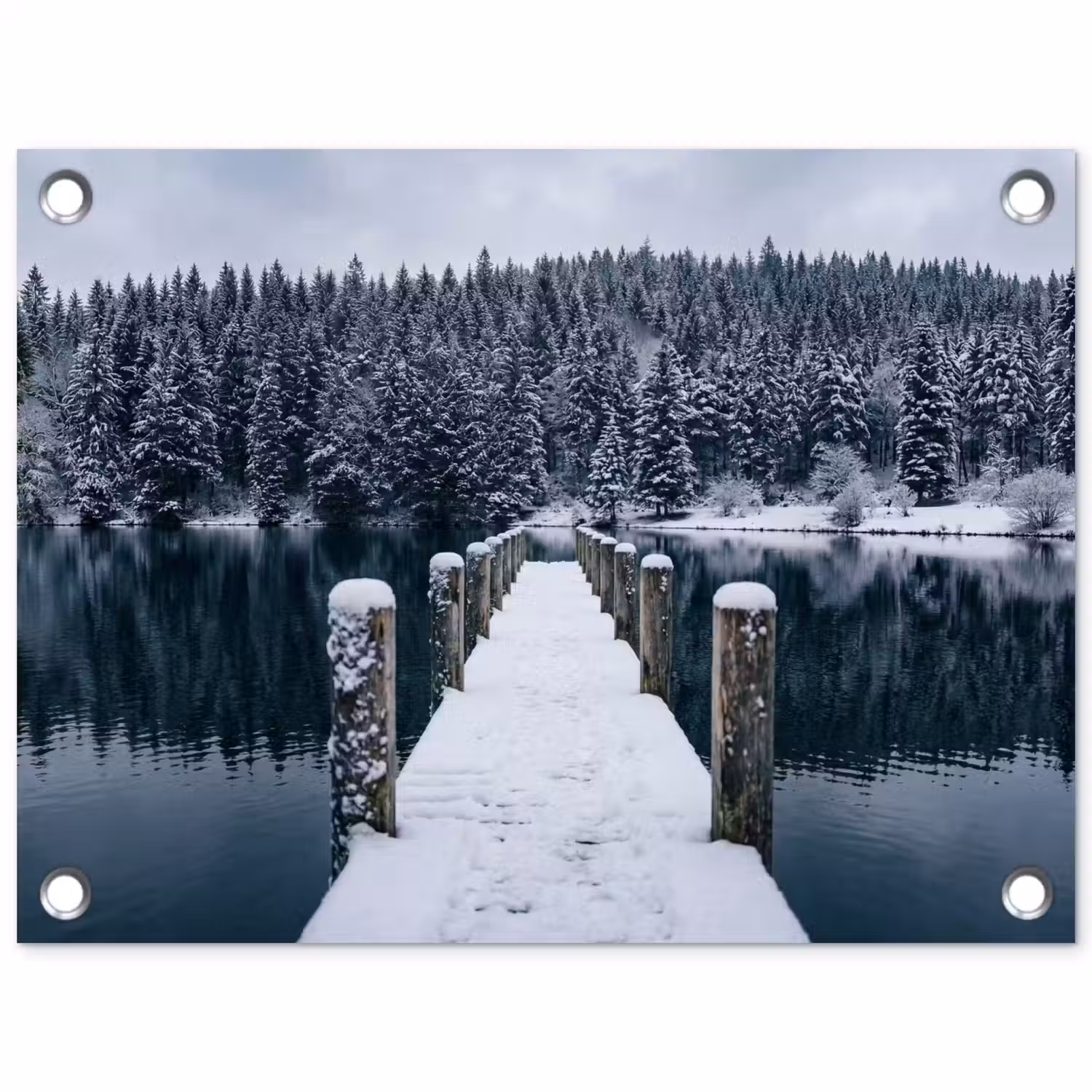 Steiger - Meer - Sneeuw - Bergen - Rustgevend tuinposter los doek klein -3d
