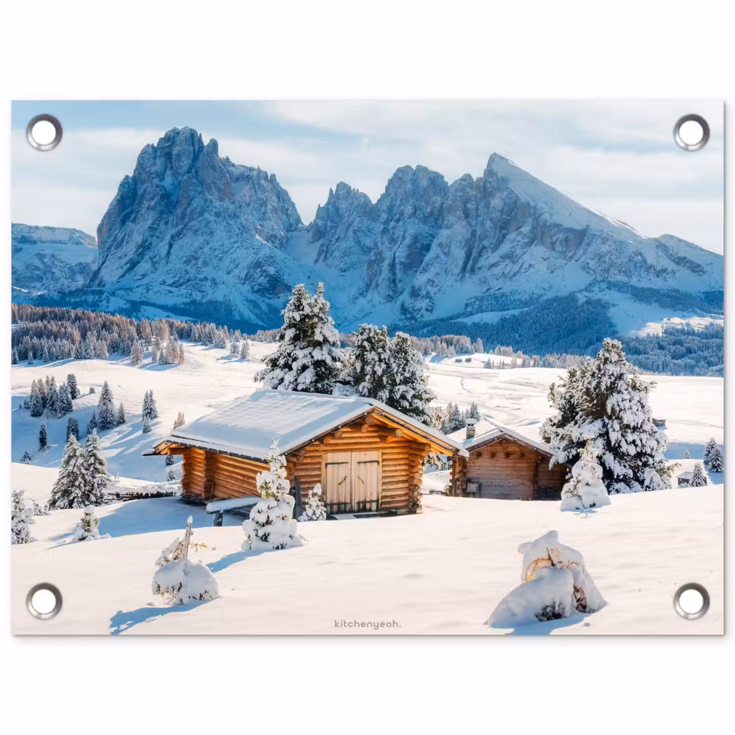 Landschap - Winter - Sneeuw tuinposter los doek klein -3d
