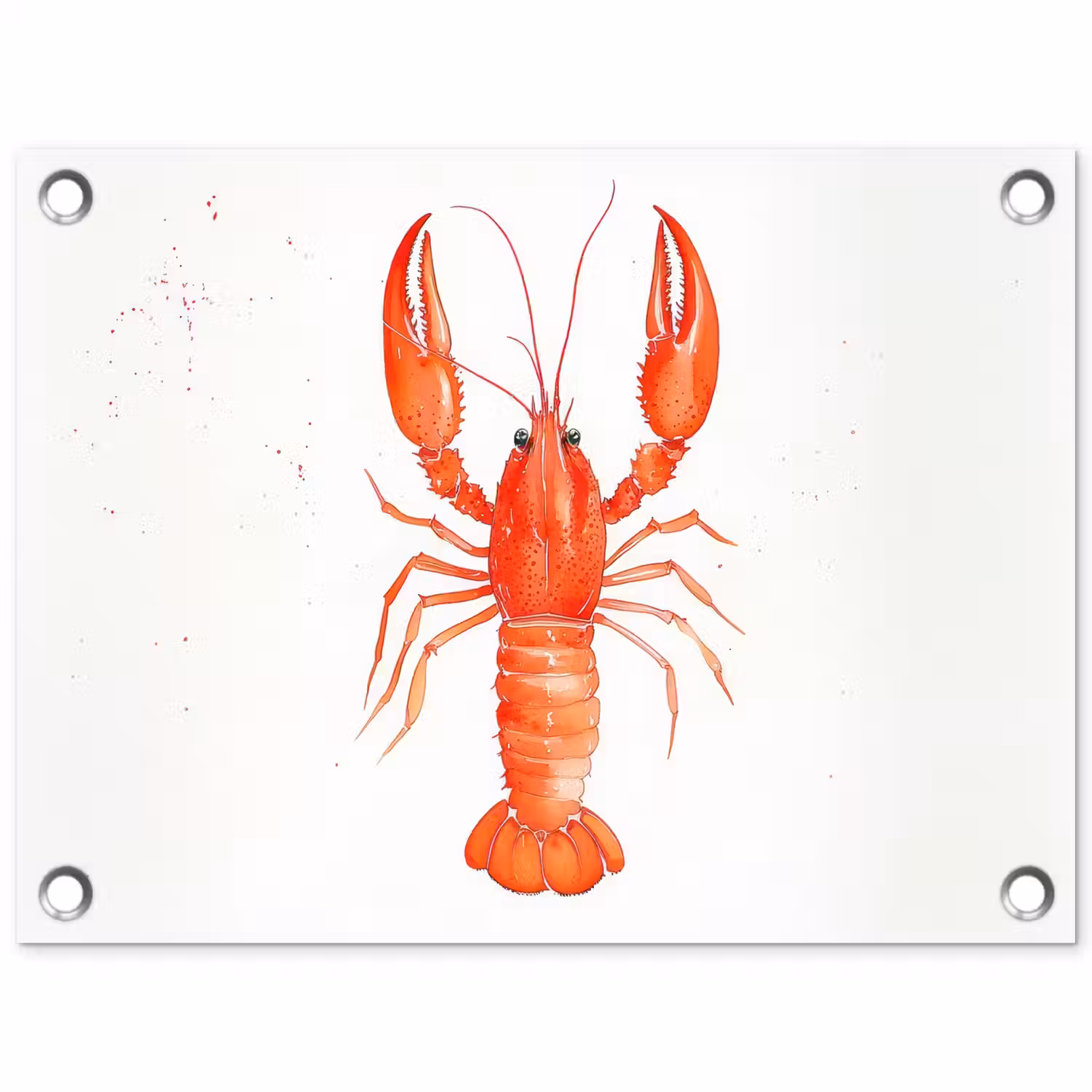 Kreeft - Waterverf - Aquarel - Oranje tuinposter los doek klein -3d