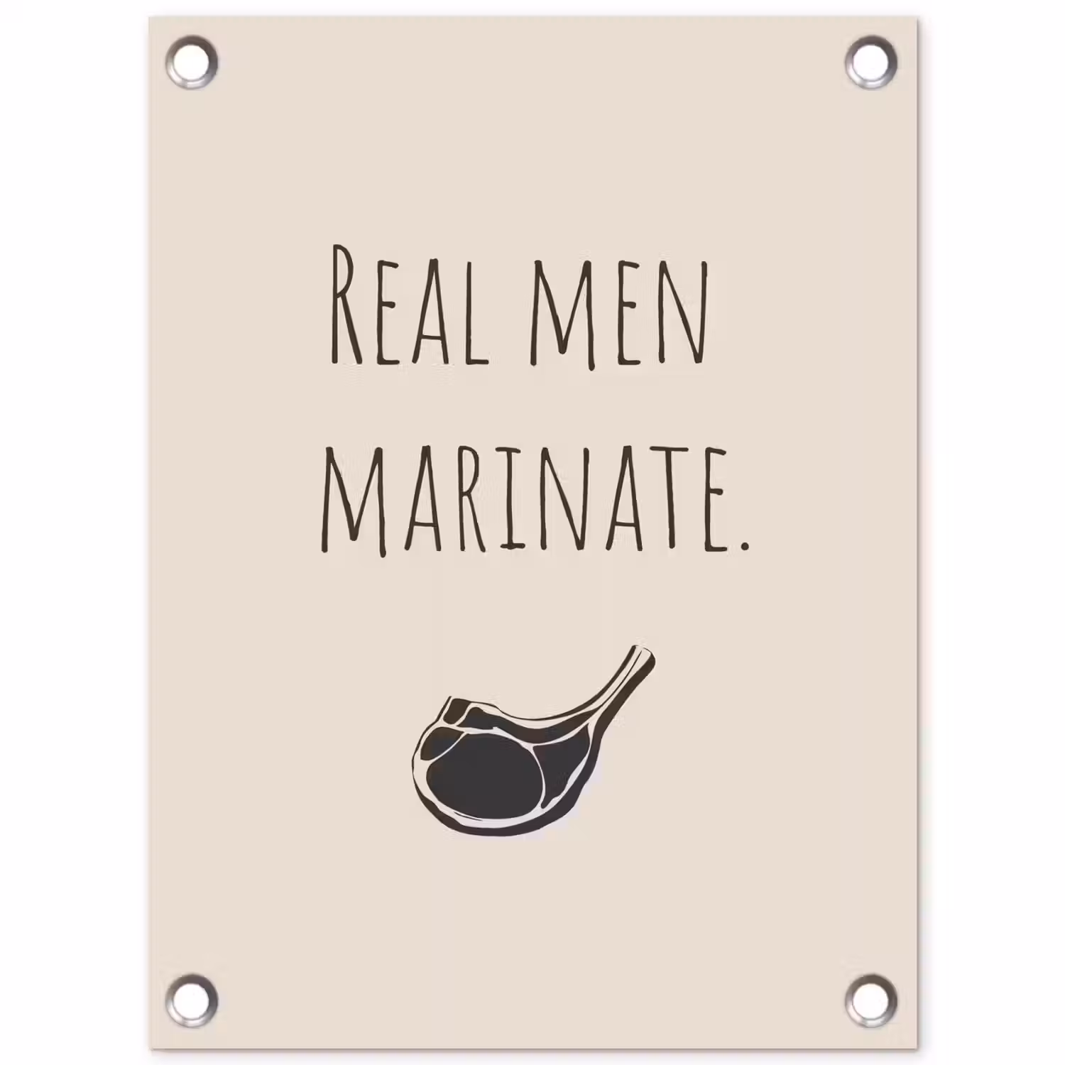 Vlees - Minimalistisch - Beige - Quote tuinposter los doek klein -3d