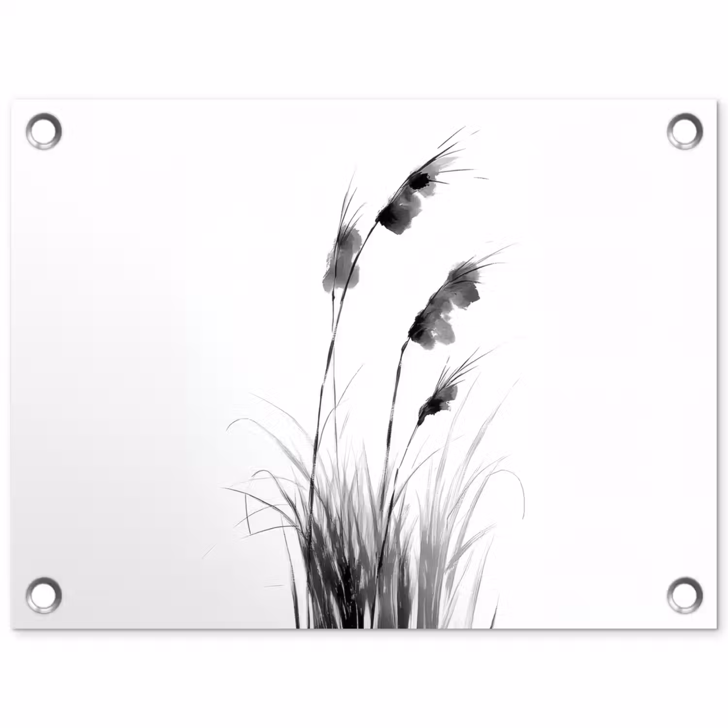 Minimalistisch - Stelen - Wit tuinposter los doek klein -3d