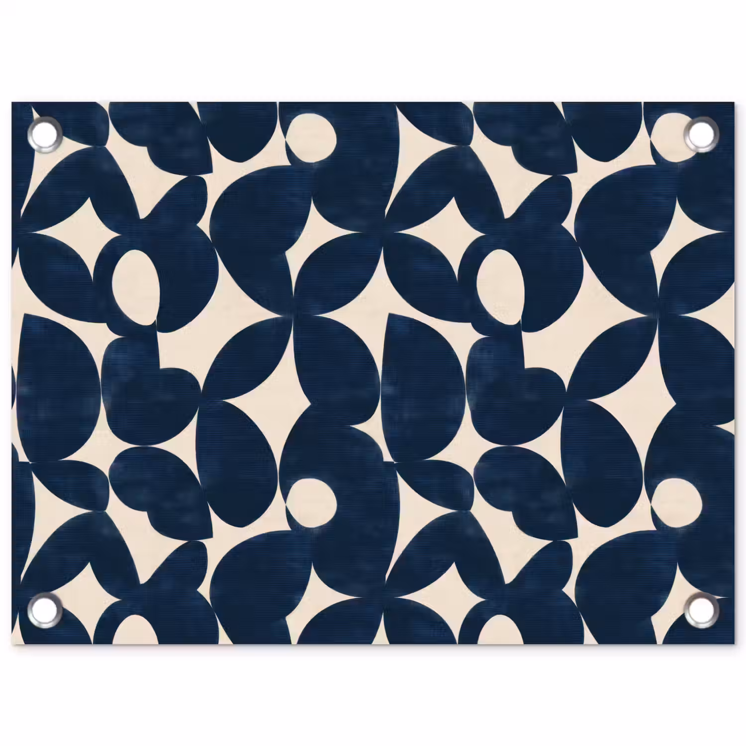 Modern - Geometrisch - Blauw tuinposter los doek klein 239 -3d