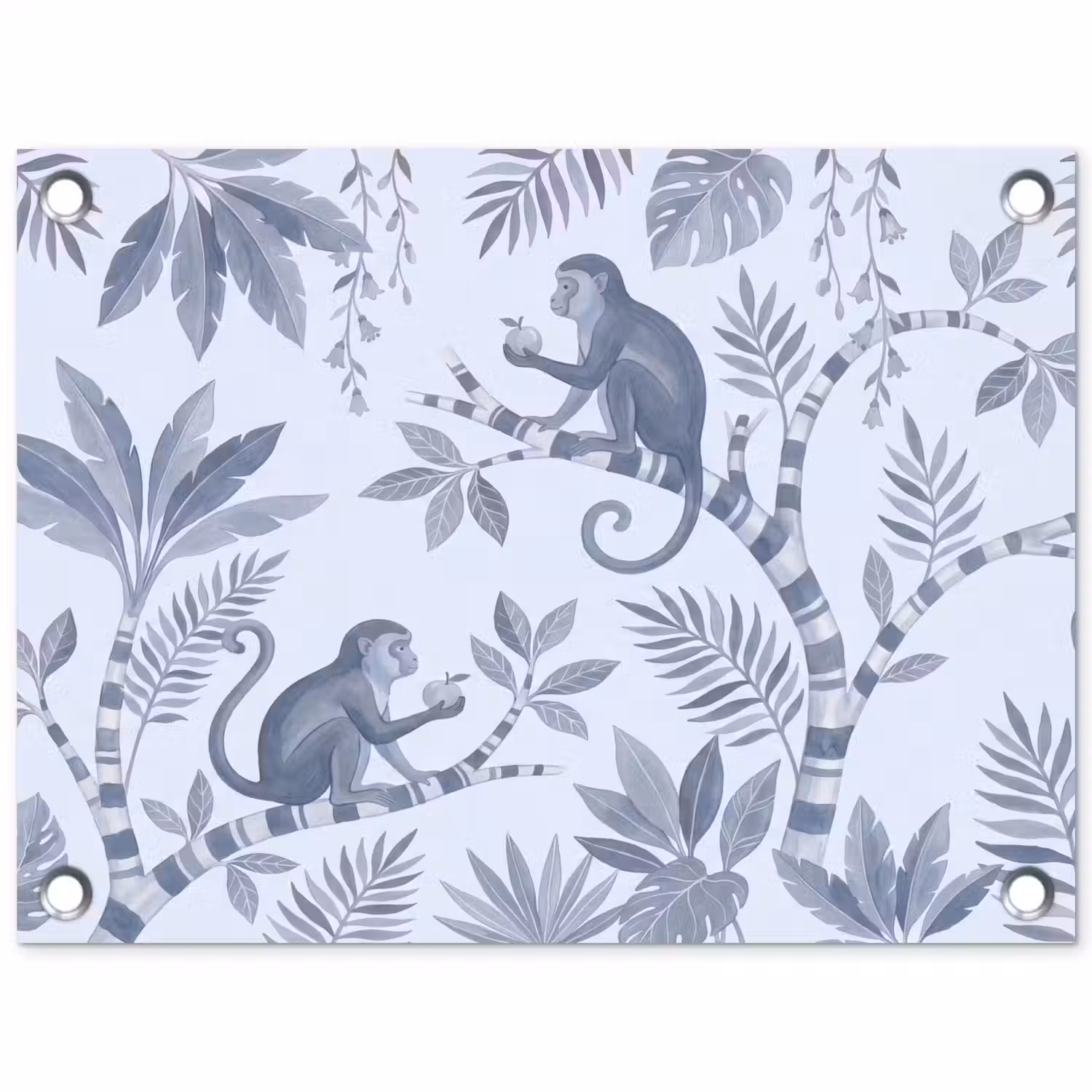 Aap - Boom - Bladeren - Jungle - Illustratie tuinposter los doek klein -3d
