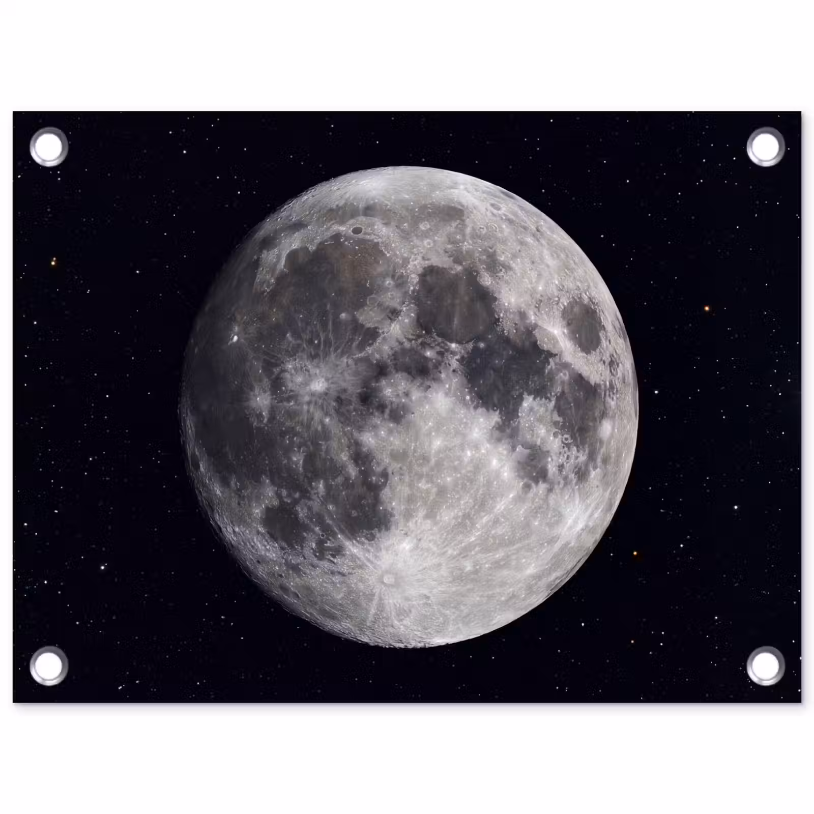 Garden Poster - Moon - Stars - Space - Maan - Sterren - Ruimte tuinposter los doek klein