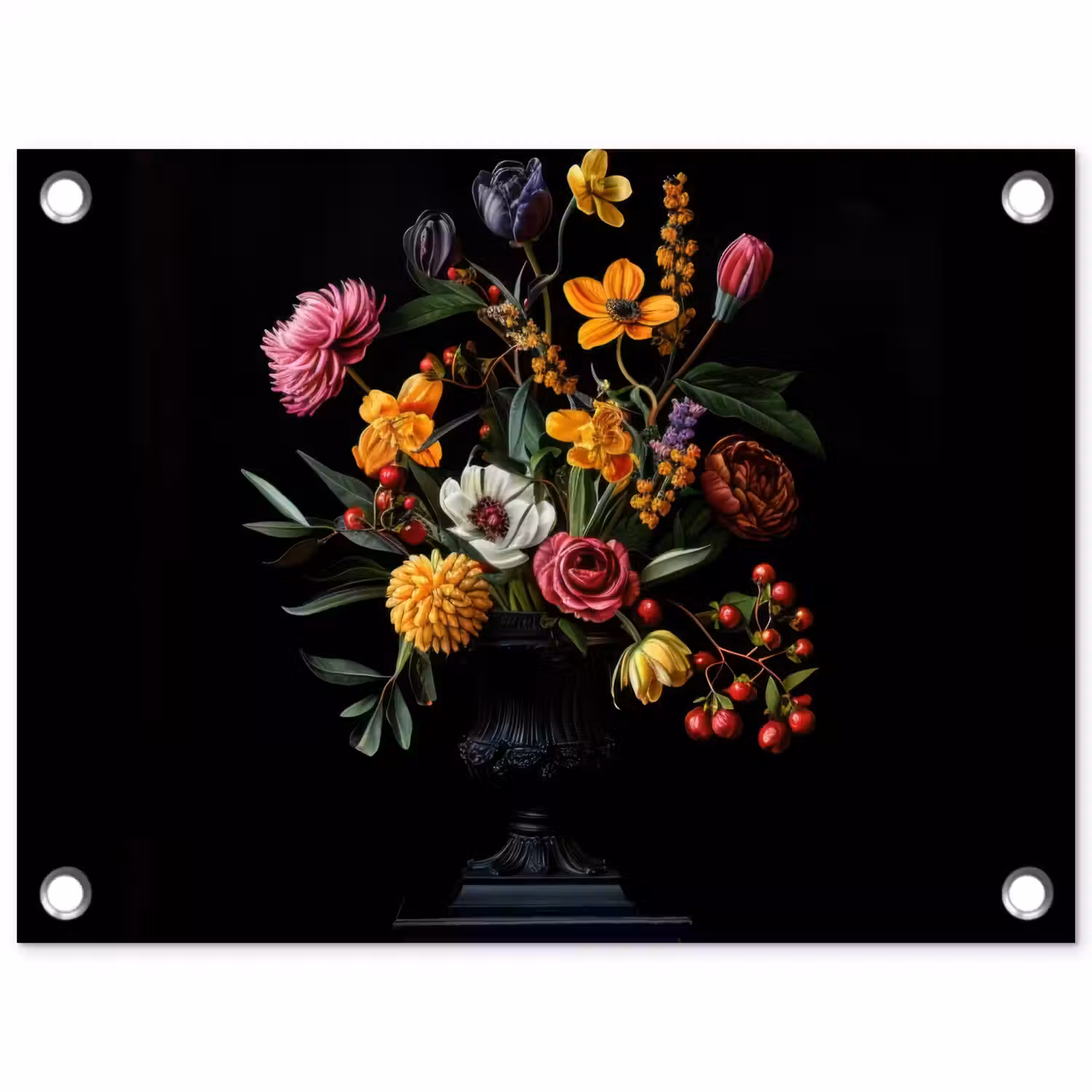 Sierlijk - Boeket - Bladeren tuinposter los doek klein -3d