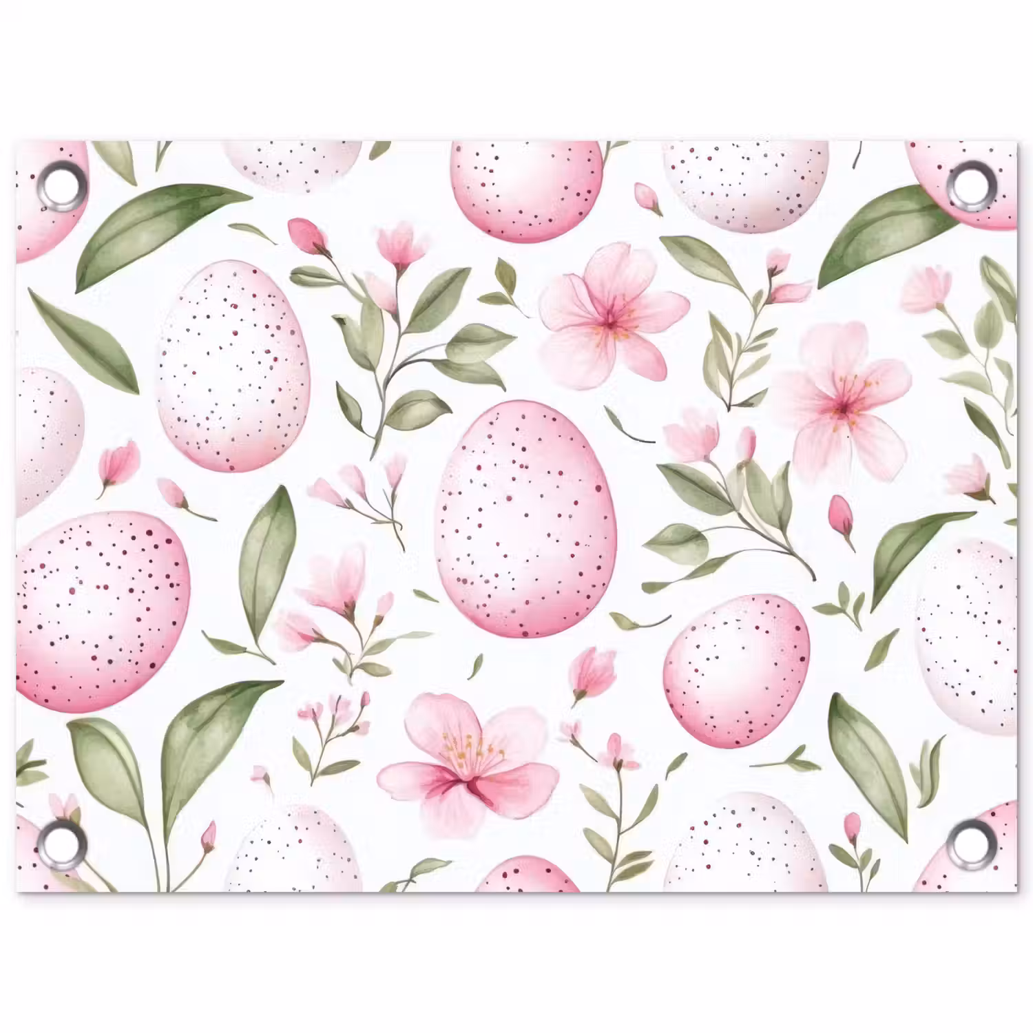 Patroon - Eieren - Roze - Pasen tuinposter los doek klein -3d