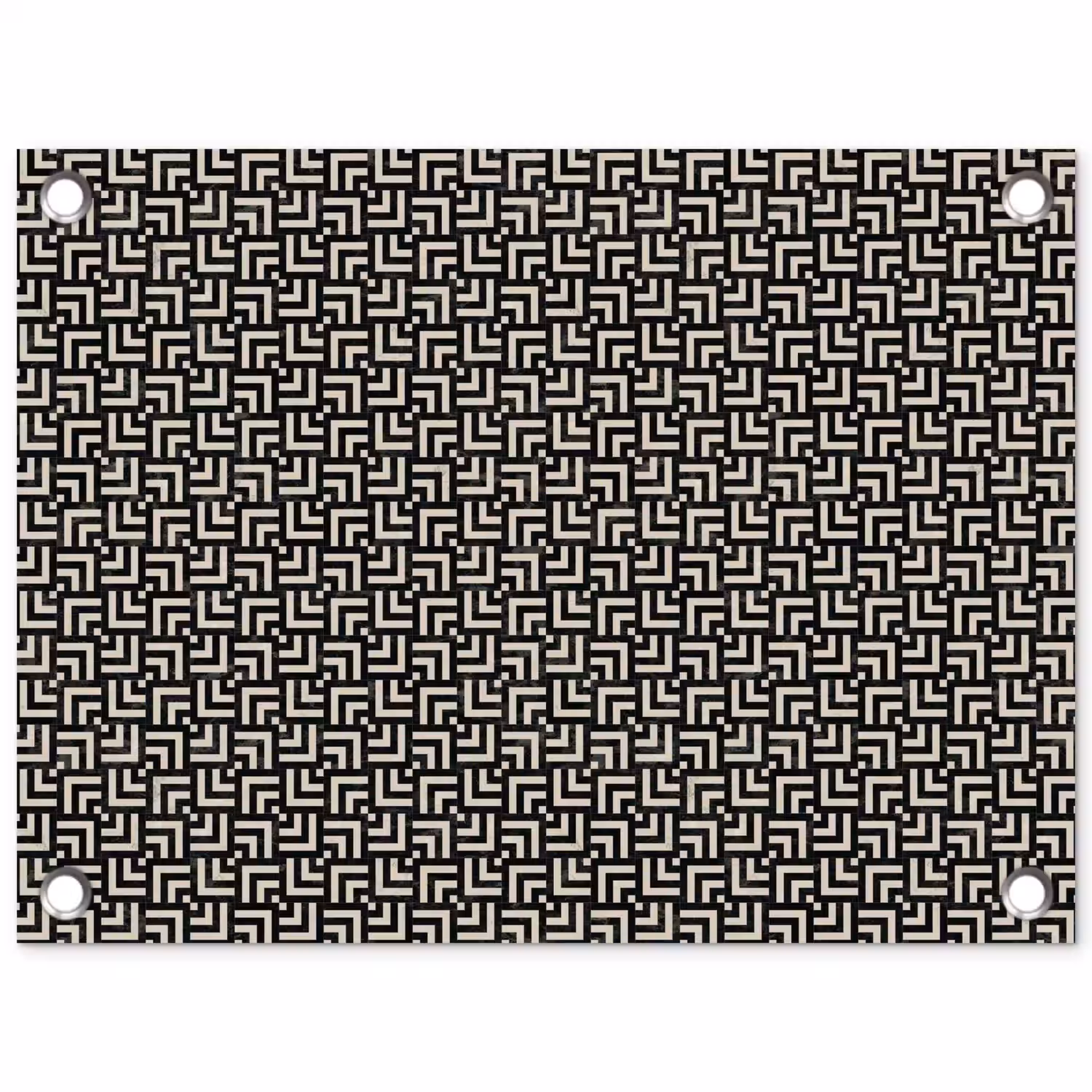 Patroon - Marmer - Zwart tuinposter los doek klein 239 -3d