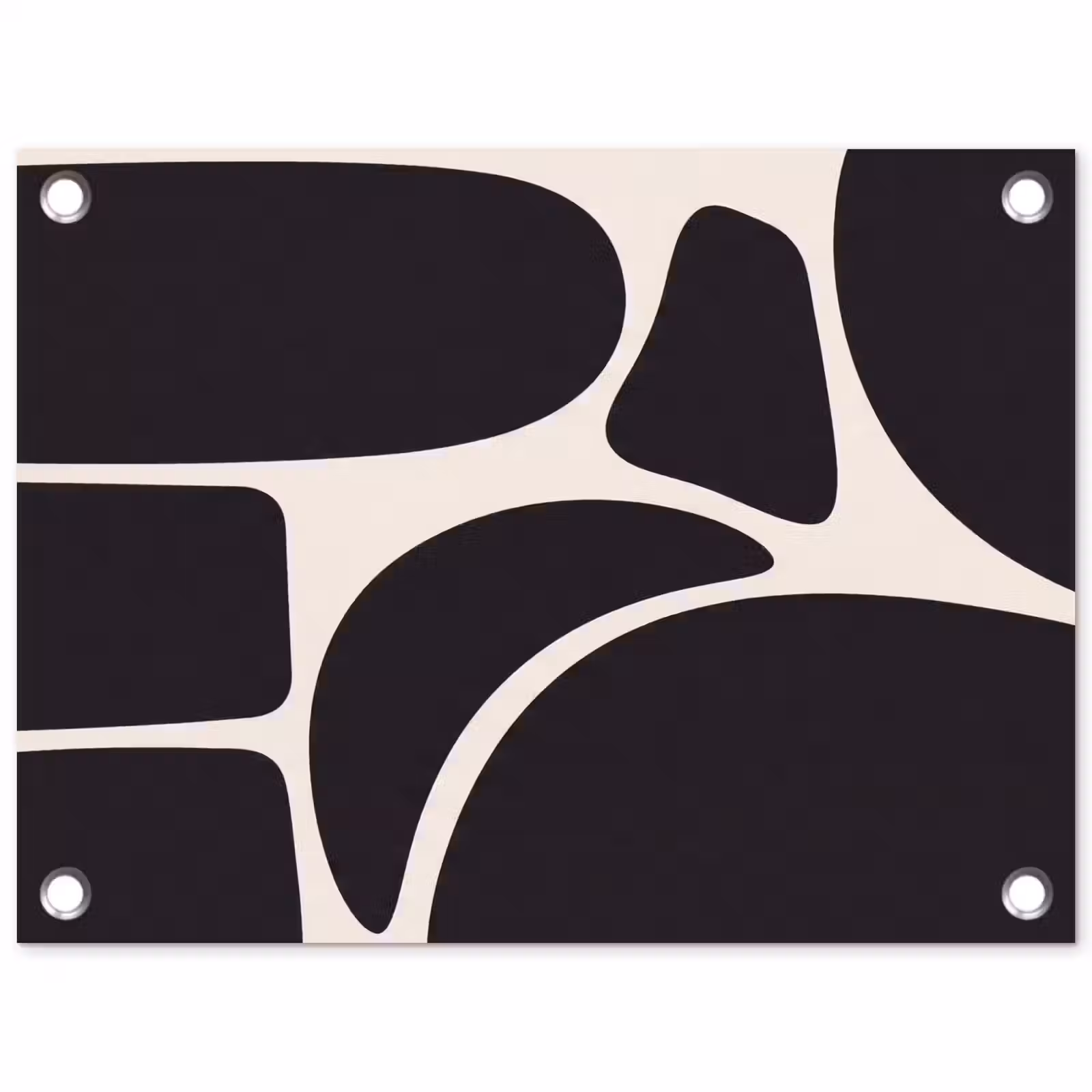 Garden Poster - Pattern - Organic - Black - Patroon - Organisch - Zwart tuinposter los doek klein