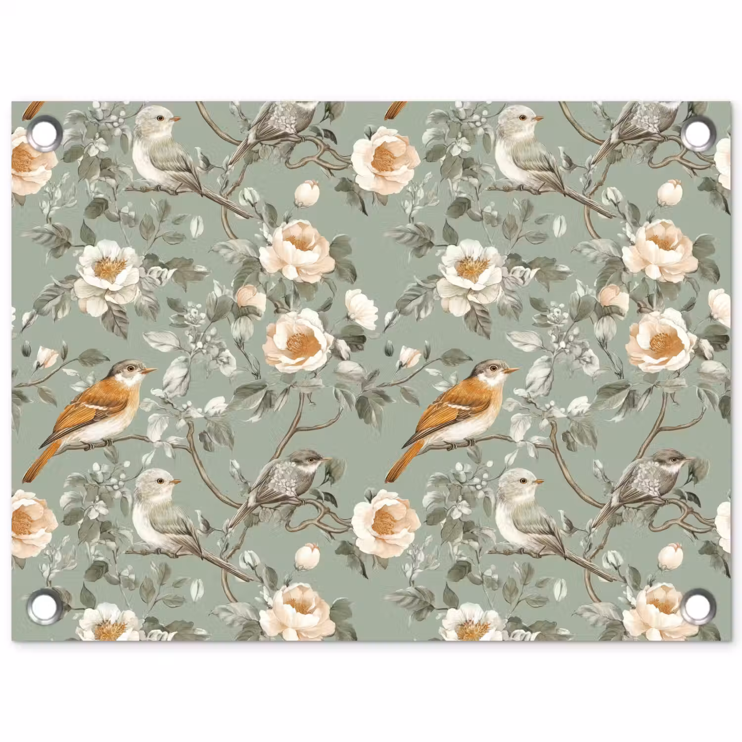 Roze - Vogels - Kleurrijk tuinposter los doek klein 239 -3d