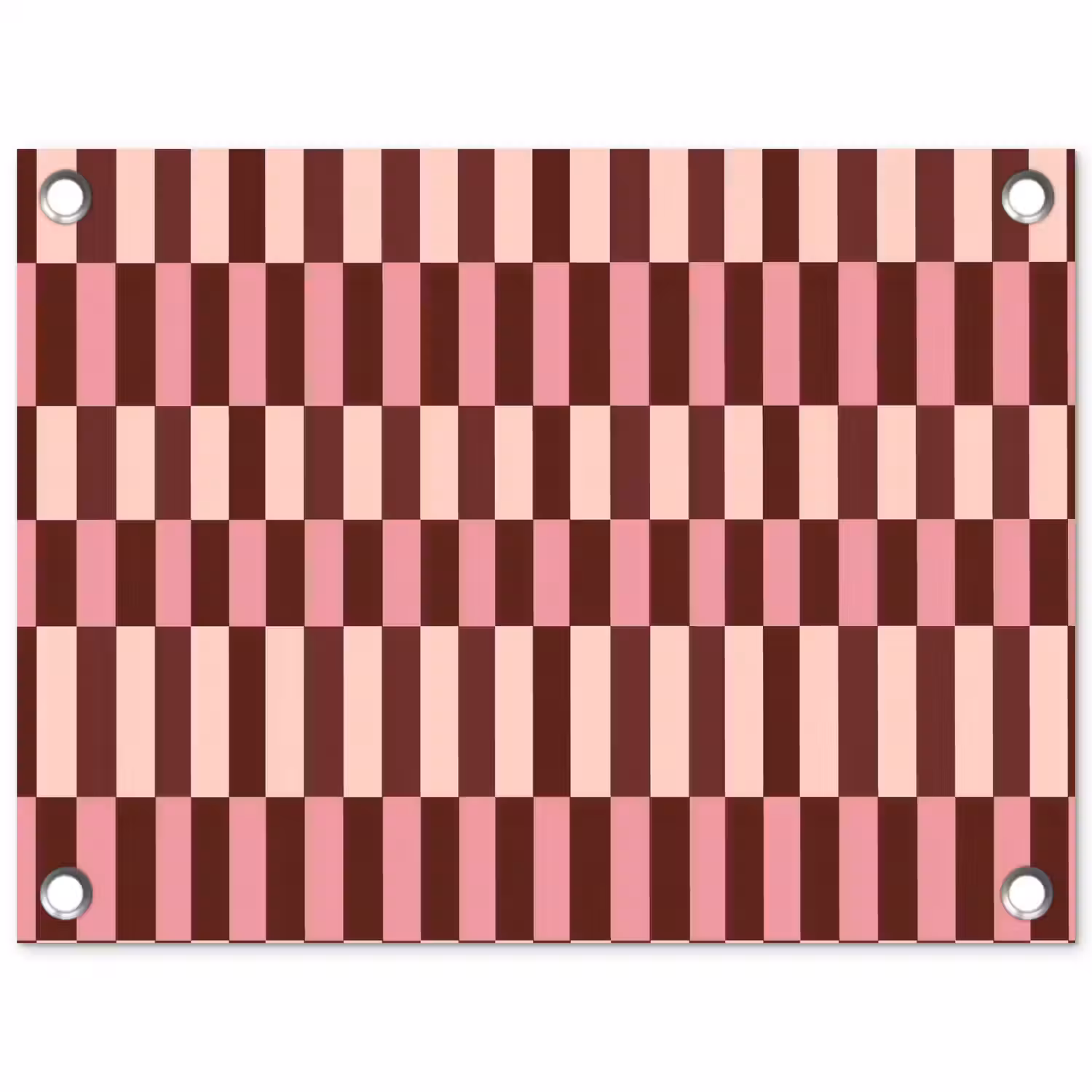 Roze - Rood - Blokjes tuinposter los doek klein 239 -3d