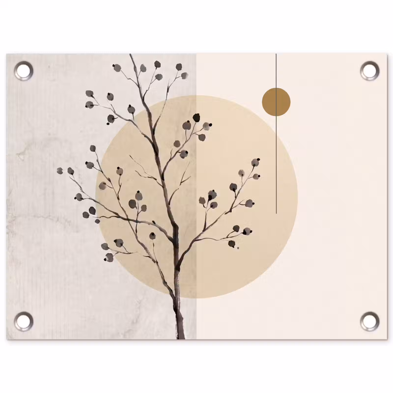 Garden Poster - Plant - Abstract - Beige - Plant - Abstract - Beige tuinposter los doek klein