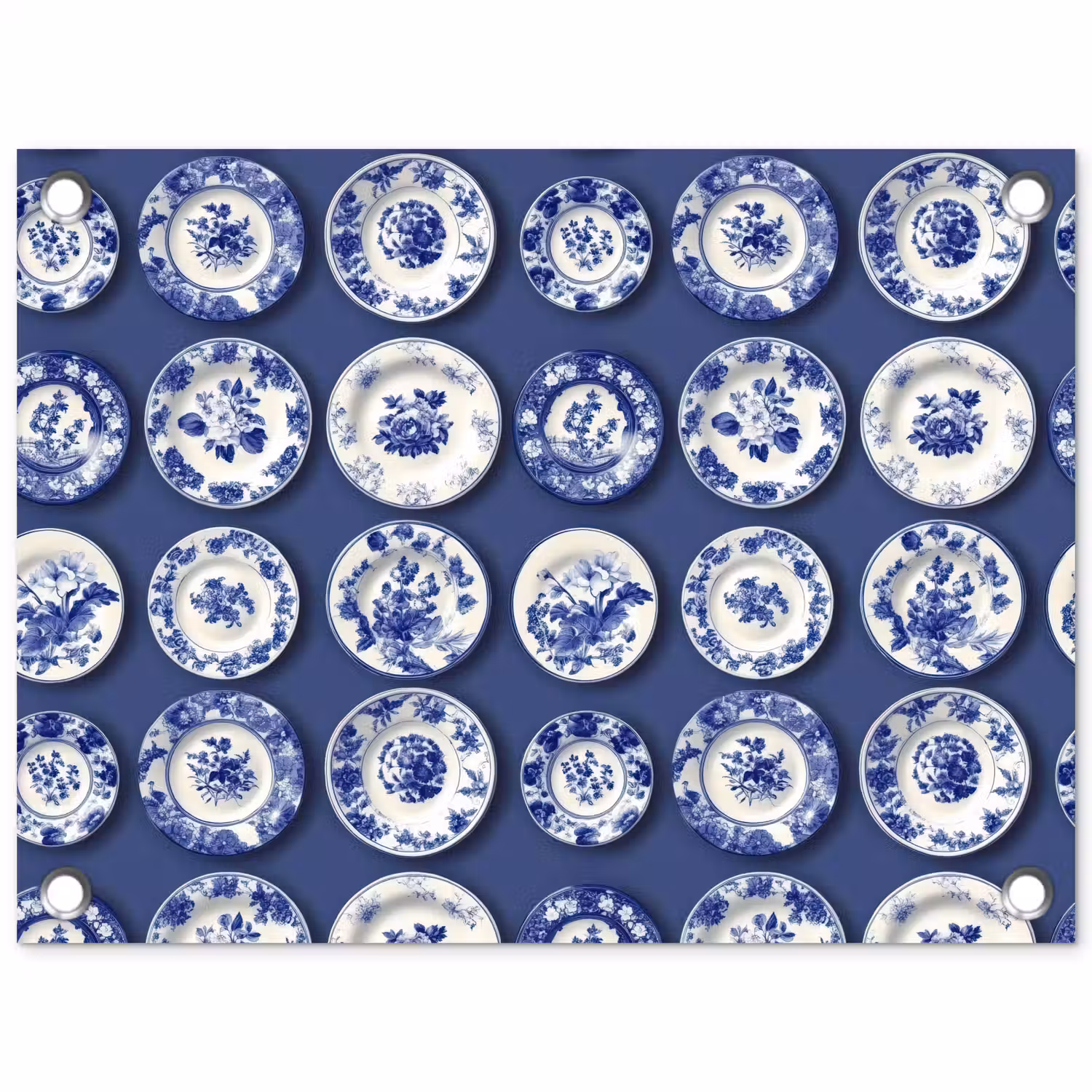 Borden - Floraal - Blauw tuinposter los doek klein 239 -3d