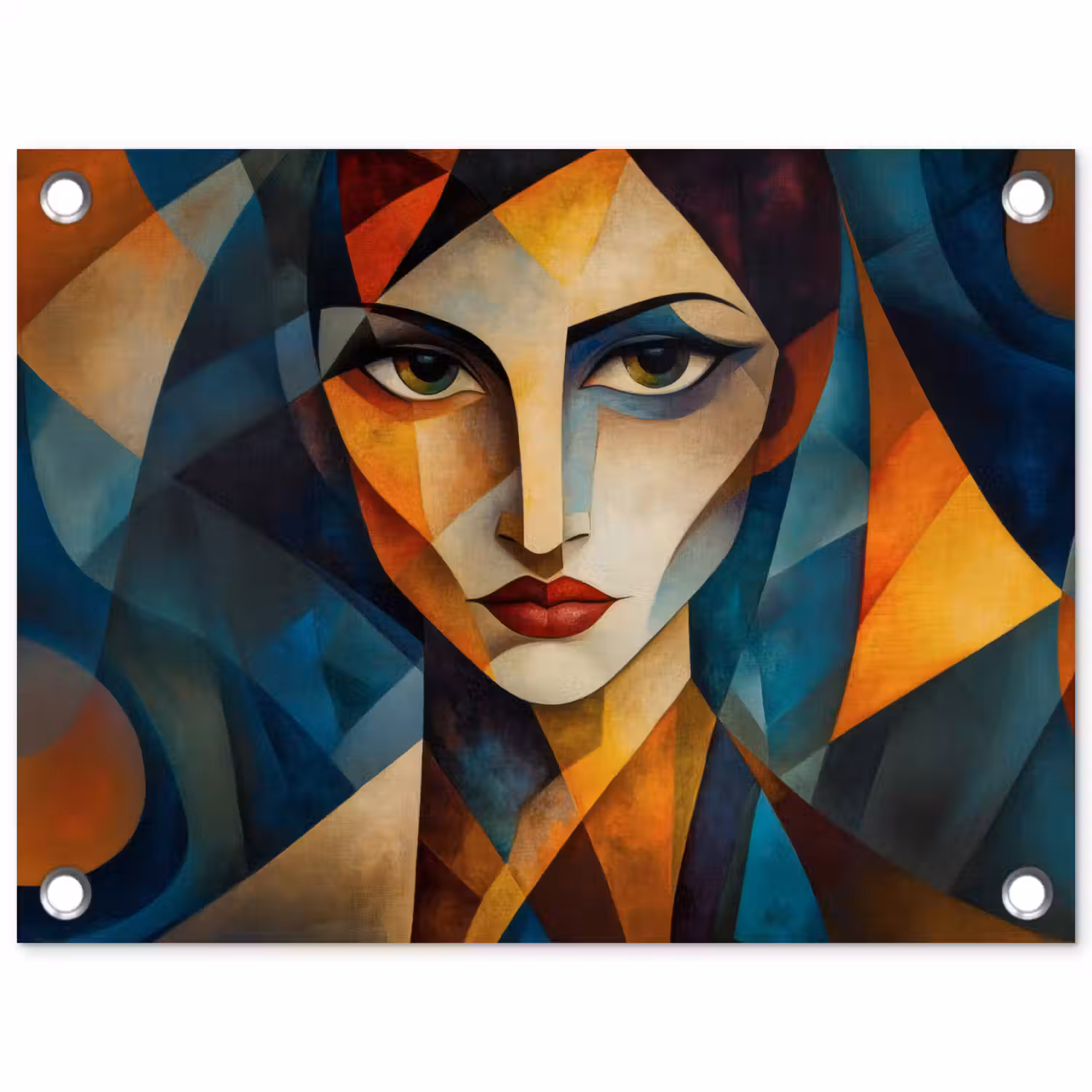 Portret - Abstract - Vormen tuinposter los doek klein -3d