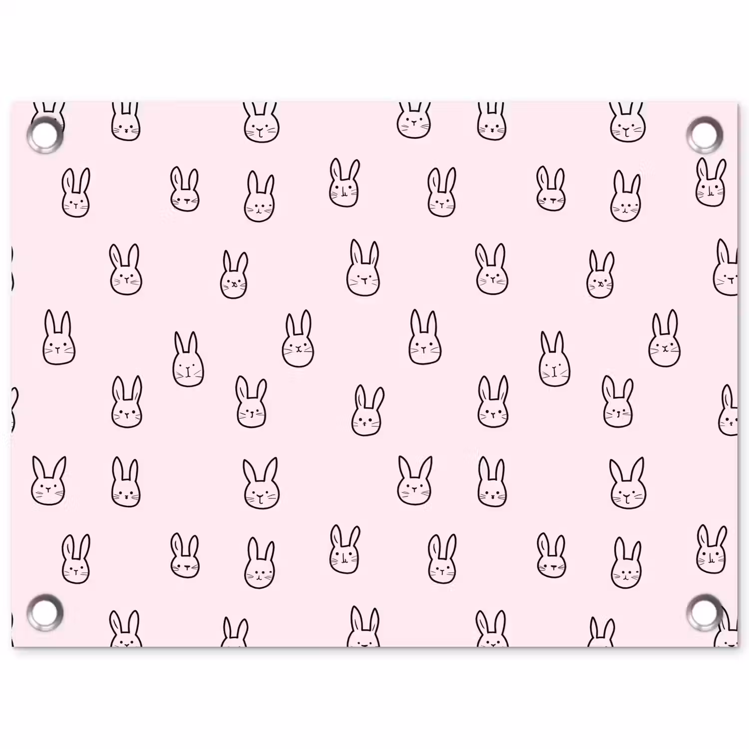 Konijnen - Minimalistisch - Roze tuinposter los doek klein 239 -3d