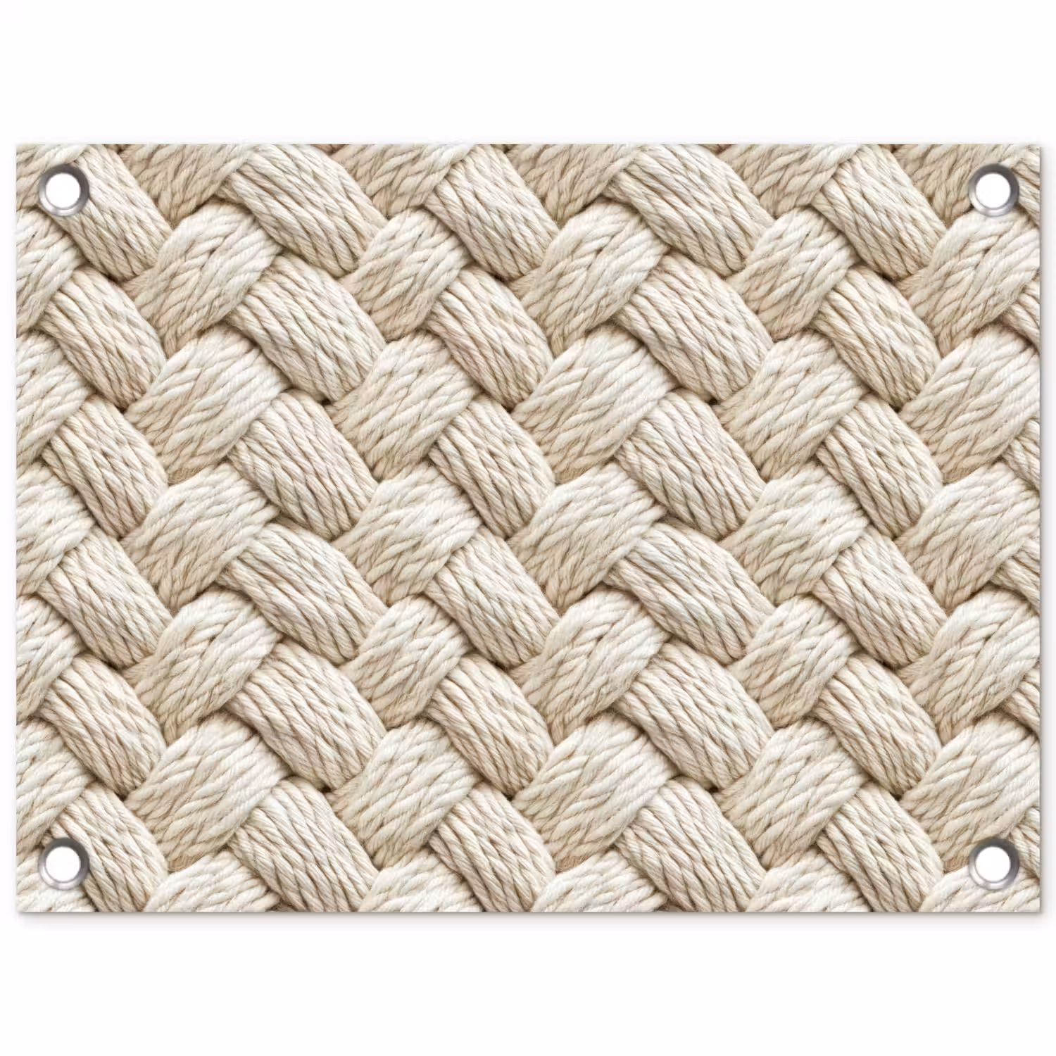 Touw - Gebreid - Beige tuinposter los doek klein 239 -3d