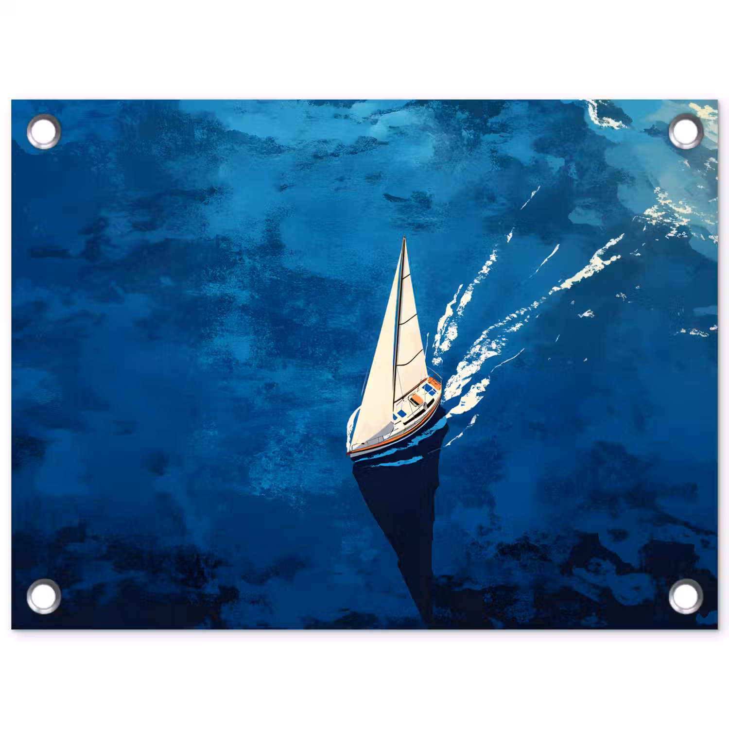 Zeilboot - Water - Abstract - Schaduw tuinposter los doek klein -3d
