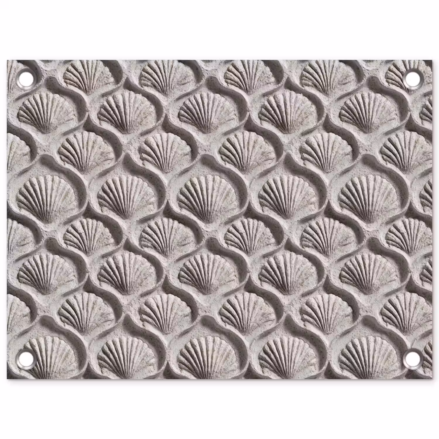 Zand - Schelpenvorm - Grijs tuinposter los doek klein 239 -3d