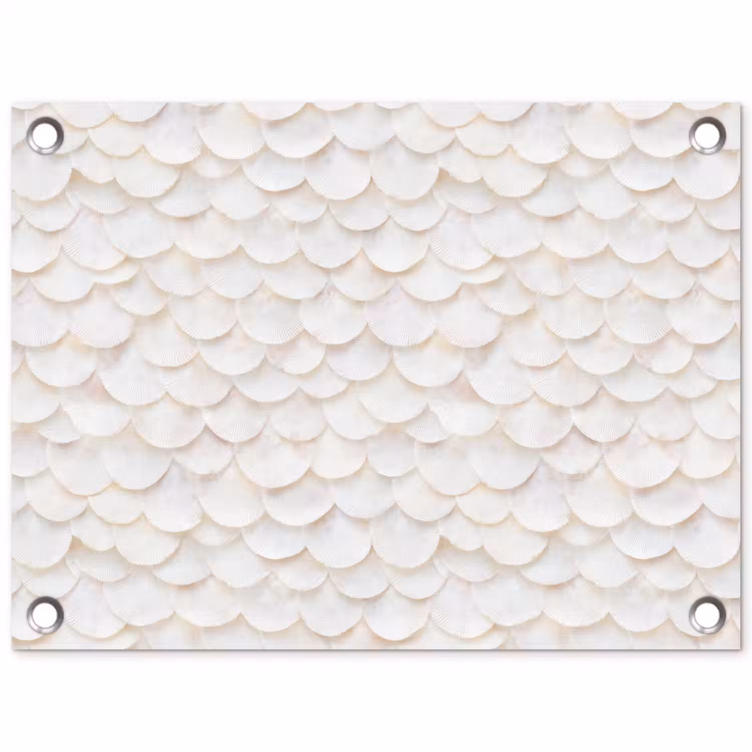 Schubben - Wit - Elegant tuinposter los doek klein 239 -3d