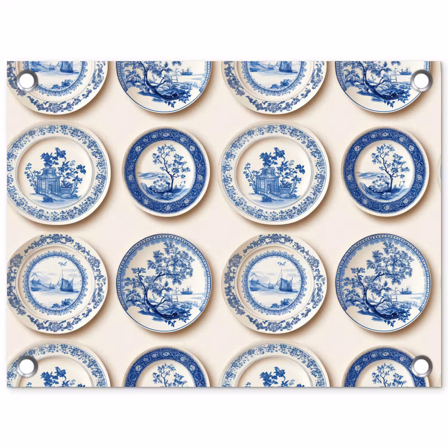 Borden - Bomen - Planten - Blauw tuinposter los doek klein 239 -3d
