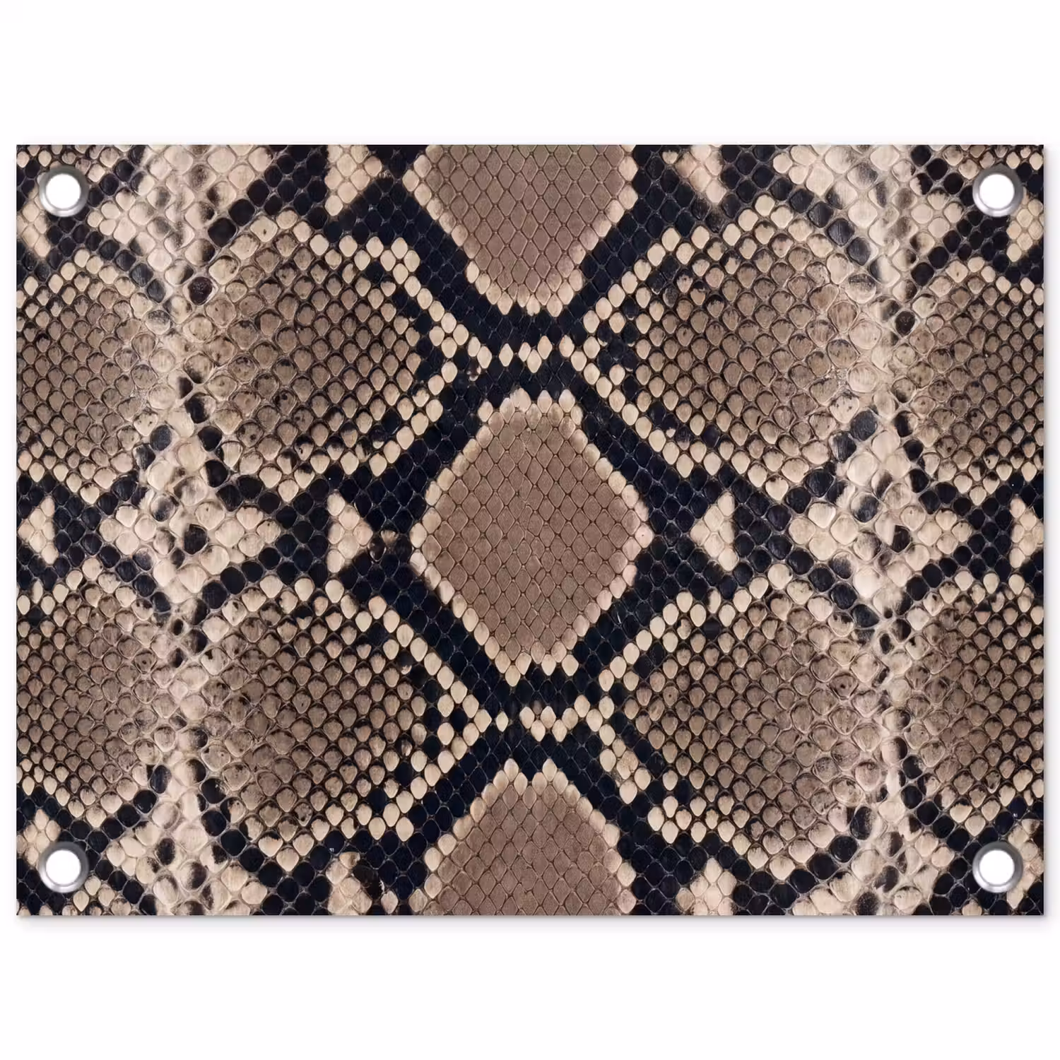 Slangenprint - Python - Bruin tuinposter los doek klein -3d