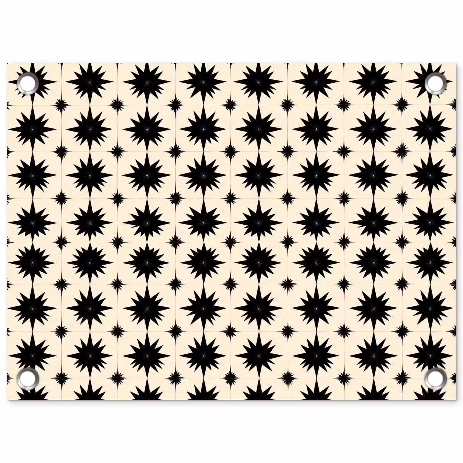 Stervormen - Geometrisch - Zwart tuinposter los doek klein 239 -3d