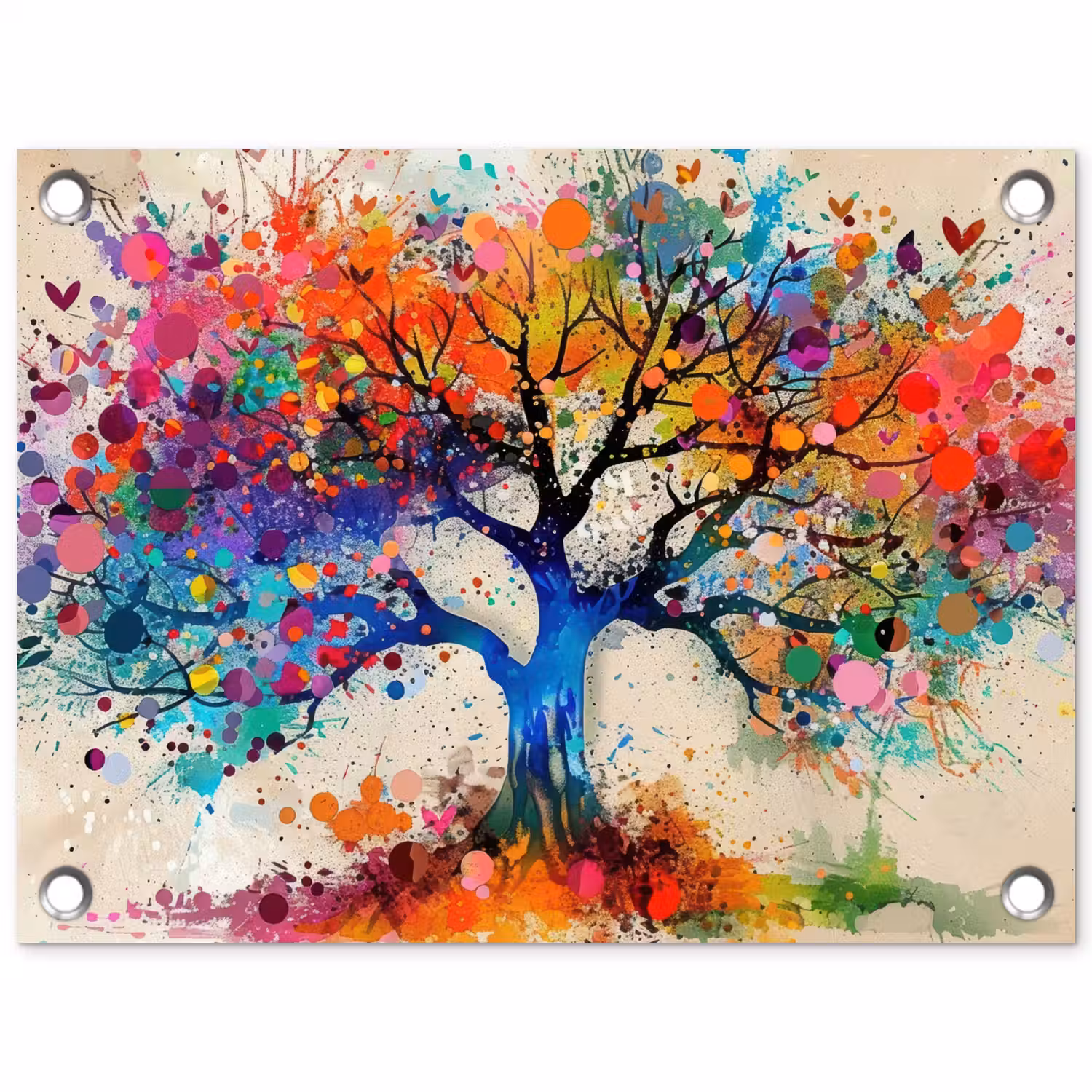 Levensboom - Natuur - Kleurrijk - Boom tuinposter los doek klein -3d