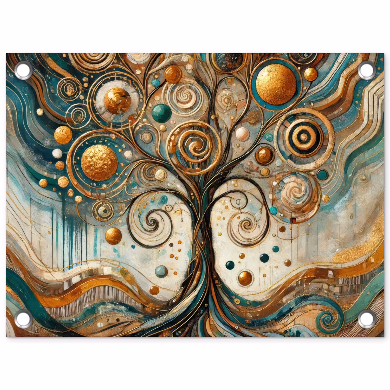 Levensboom - Boom - Abstract - Modern tuinposter los doek klein -3d