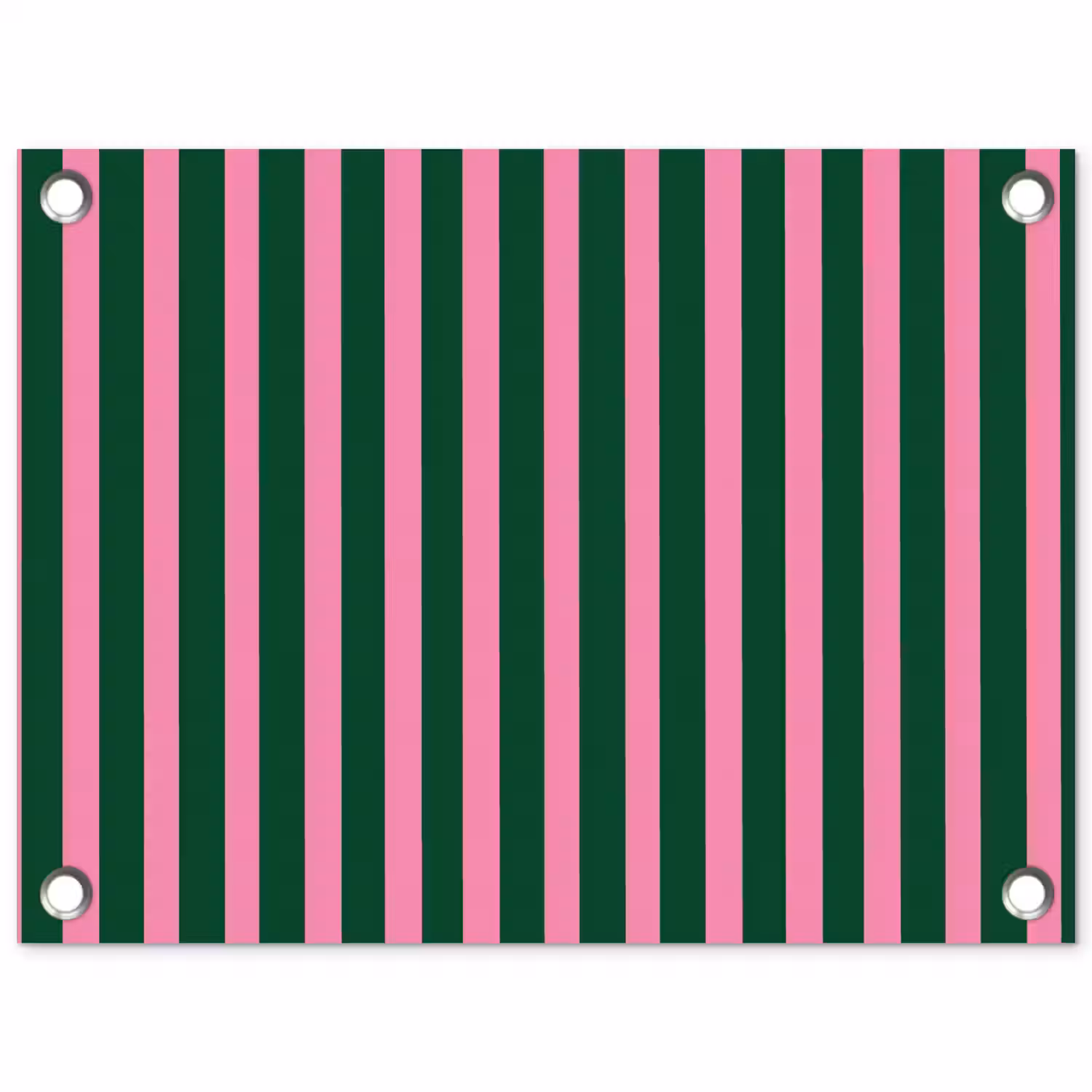 Verticale strepen - Groen - Roze tuinposter los doek klein 239 -3d