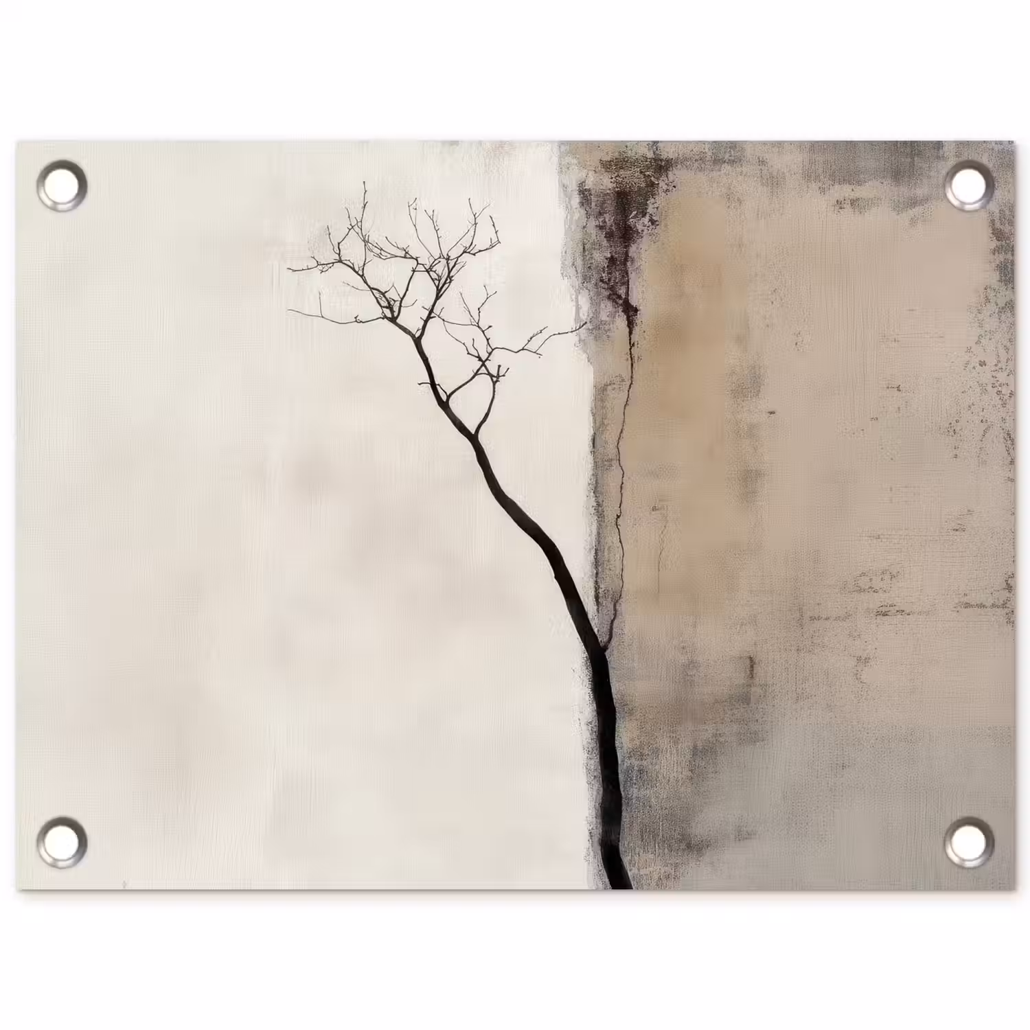 Wabi sabi - Plant - Beige tuinposter los doek klein -3d