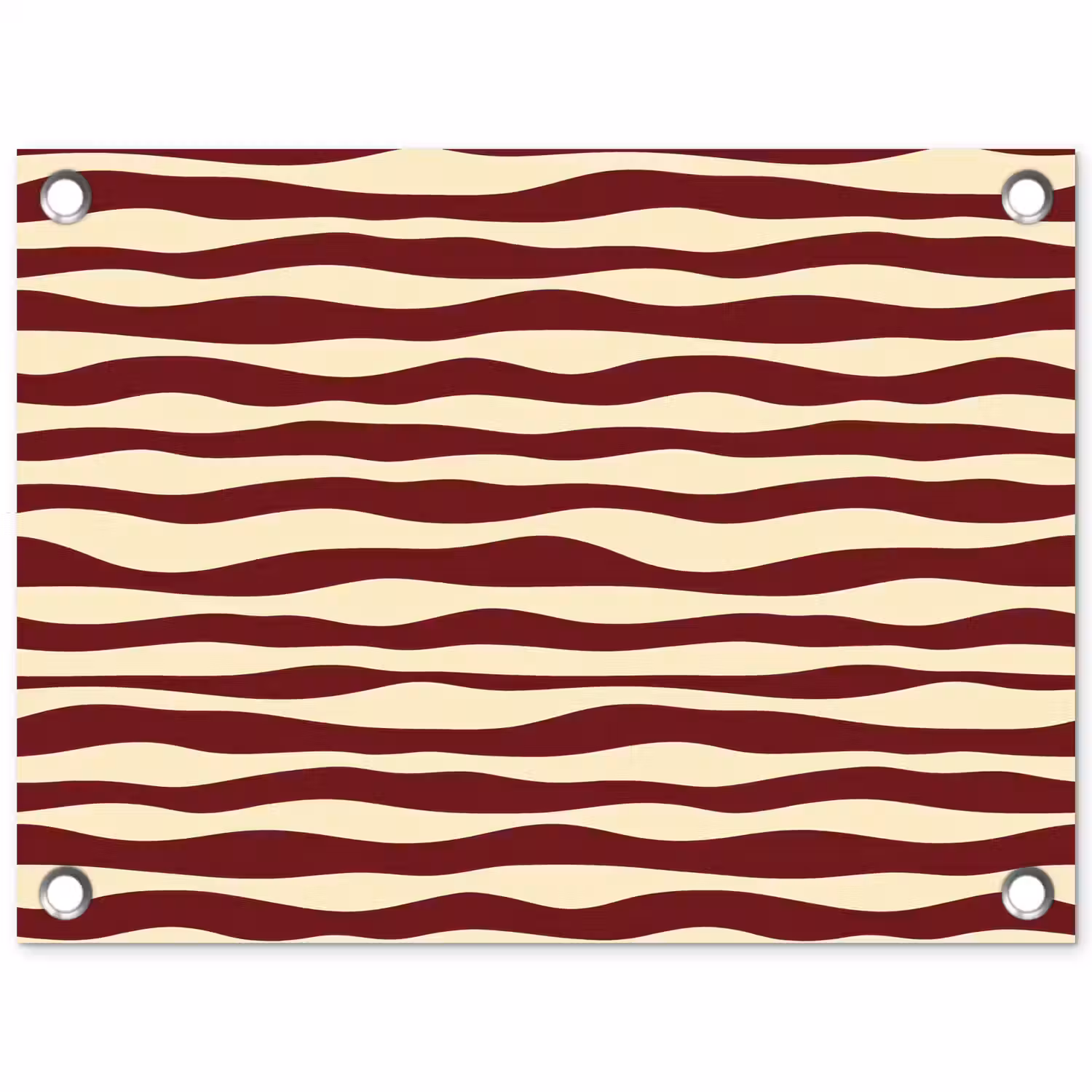 Golven - Rood - Patroon - Crème tuinposter los doek klein 239 -3d