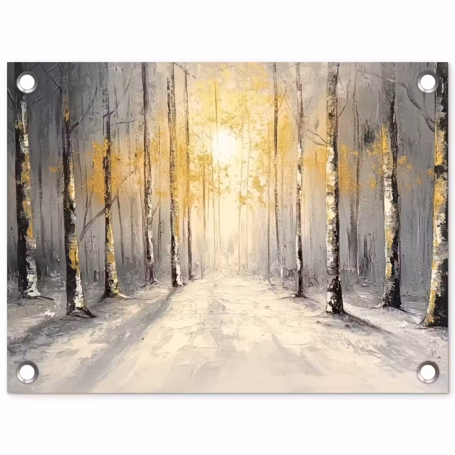 Winter - Abstract - Sneeuw - Natuur - Zon tuinposter los doek klein -3d