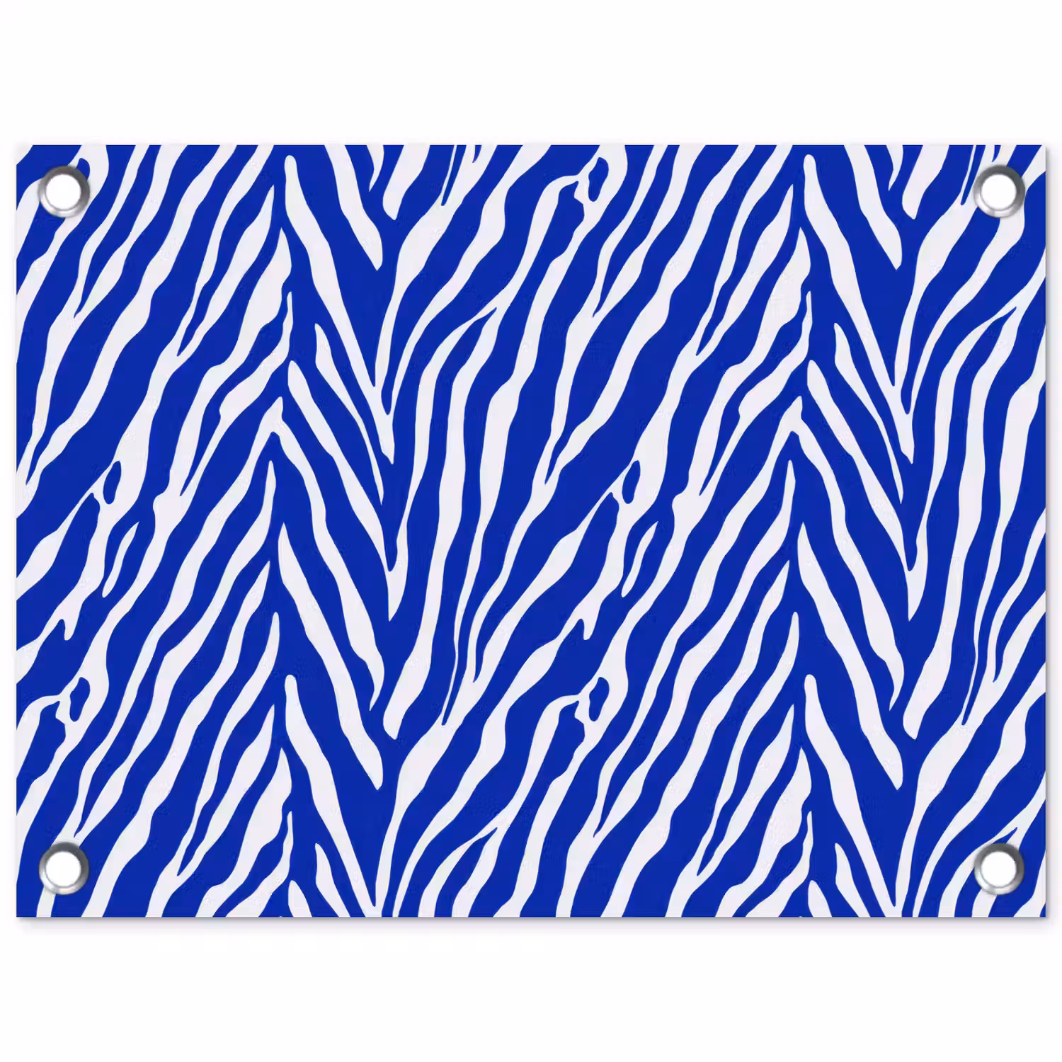 Zebra - Patroon - Kobalt - Blauw tuinposter los doek klein 239 -3d