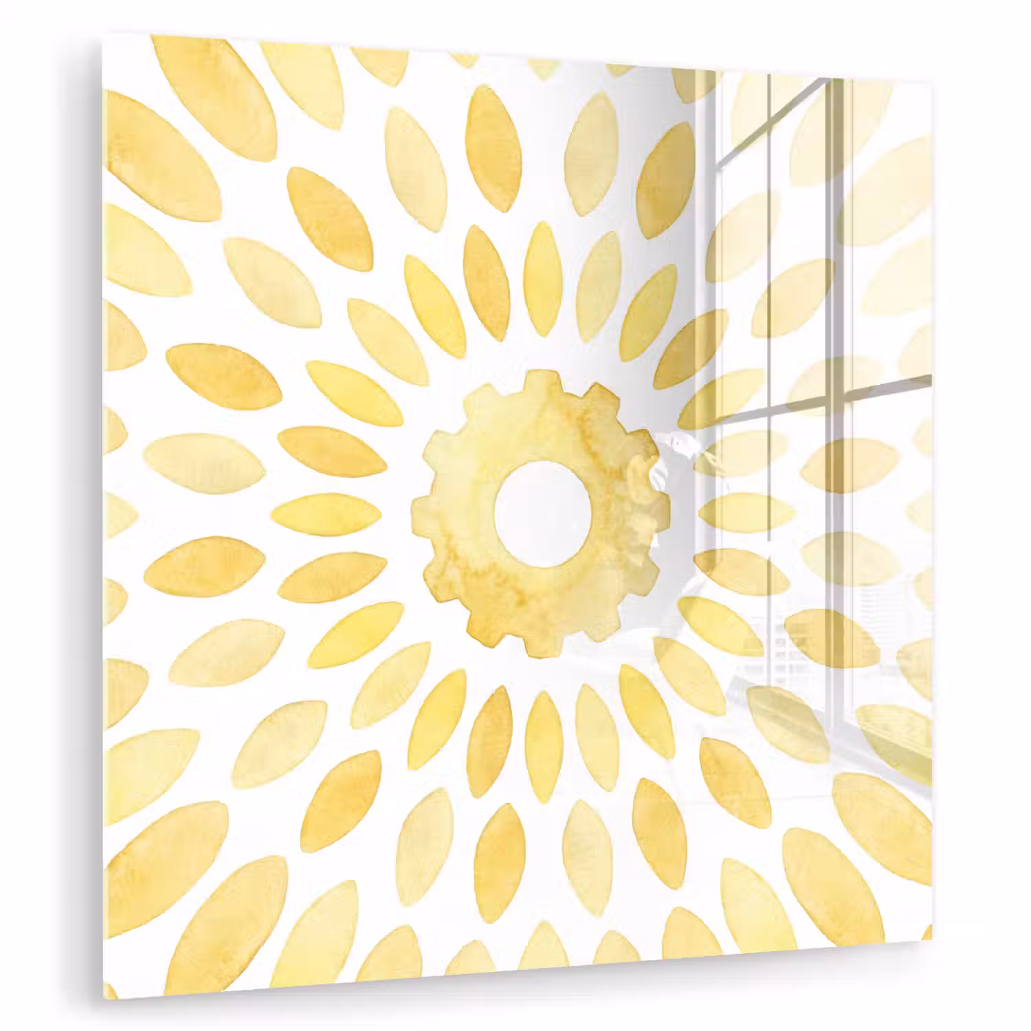 Abstract - Geometrisch - Stralend - Geel plexiglas 5mm klein -zzzproduct_nieuw