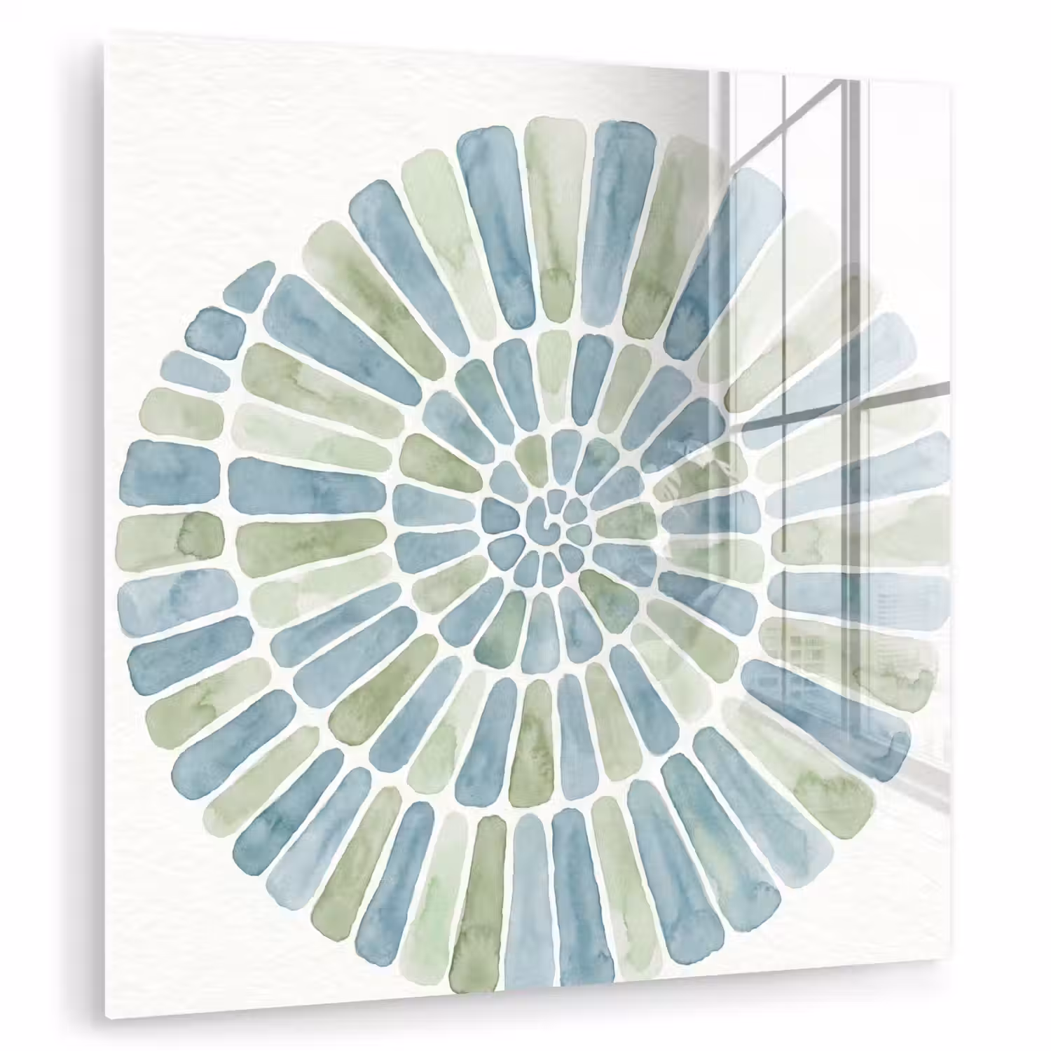 Abstract - Spiraal - Patroon - Modern - Blauw-Groen plexiglas 5mm klein -zzzproduct_nieuw