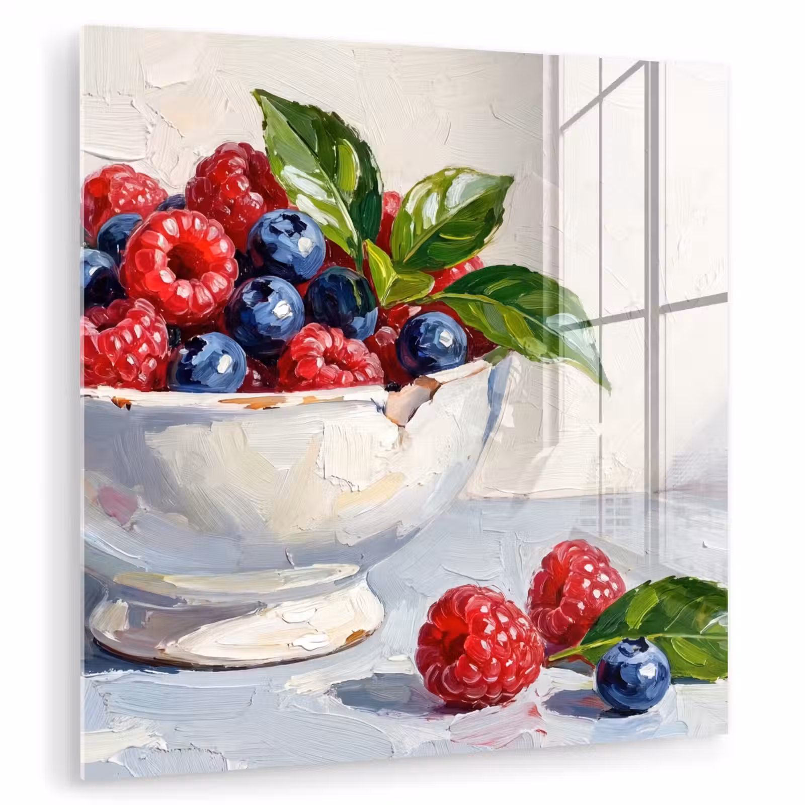 Glass Print - Berries - Bowl - Food - Bessen - Kom - Eten plexiglas 5mm klein