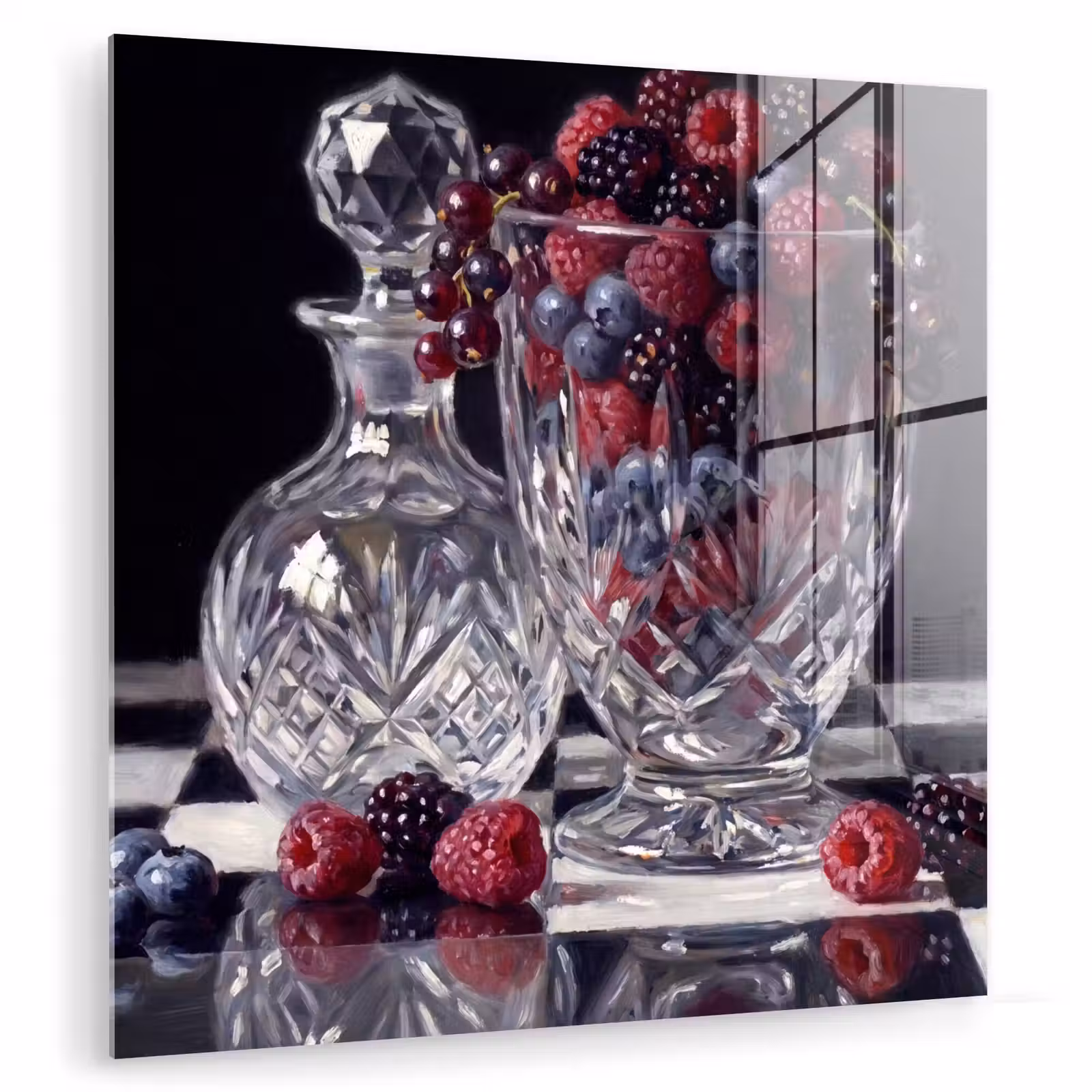 Glass Print - Berries - Crystal - Still Life - Bessen - Kristal - Stilleven plexiglas 5mm klein