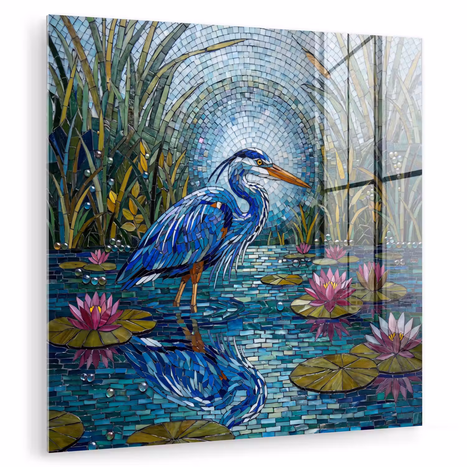 Vogel - Water - Natuur - Abstract - Blauw plexiglas 5mm klein -zzzproduct_nieuw
