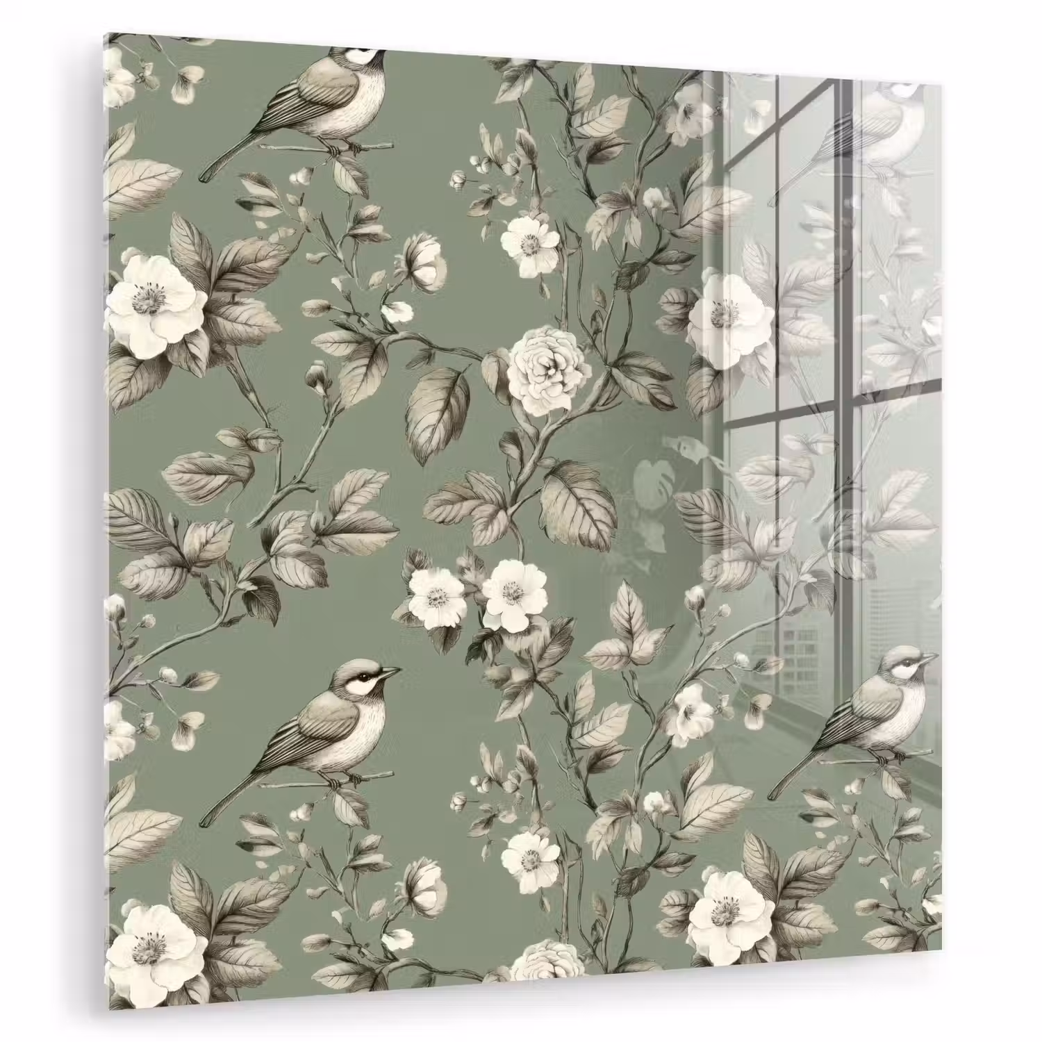 Botanisch - Vogels - Groen plexiglas 5mm klein 11 -zzzproduct_nieuw