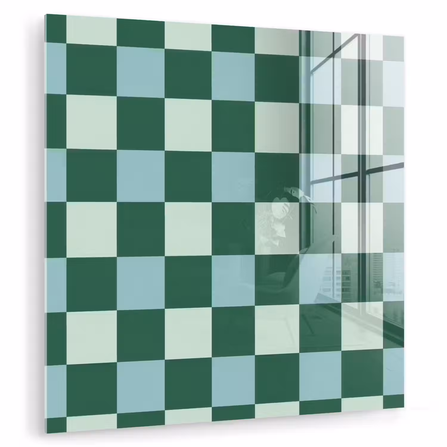 Schaakbord - Klassiek - Groen plexiglas 5mm klein 11 -zzzproduct_nieuw
