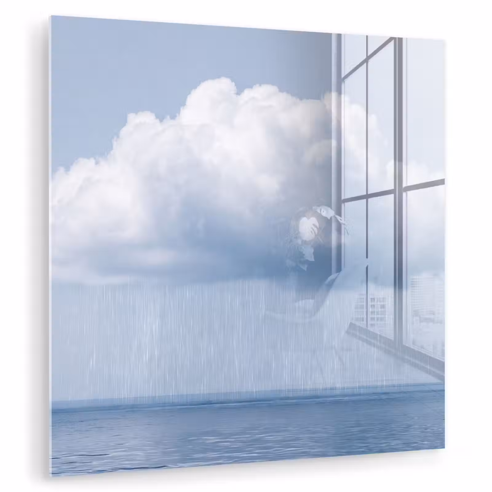 Glass Print - Cloud - Rain - Nature - Wolk - Regen - Natuur plexiglas 5mm klein