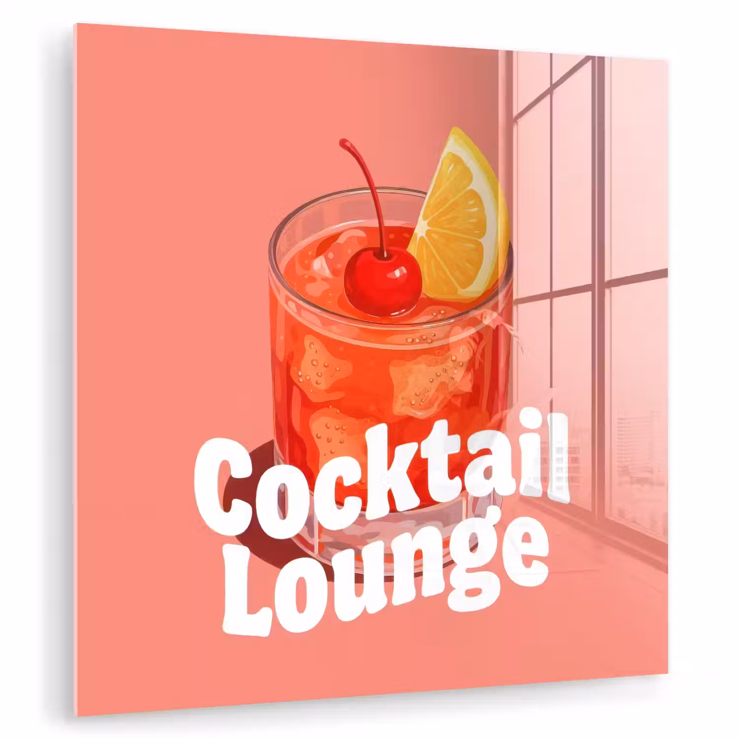 Cocktail Lounge - Glas - Koraal plexiglas 5mm klein -zzzproduct_nieuw
