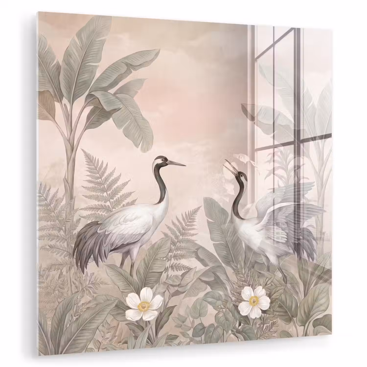 Kraanvogels - Natuur - Roze plexiglas 5mm klein -zzzproduct_nieuw
