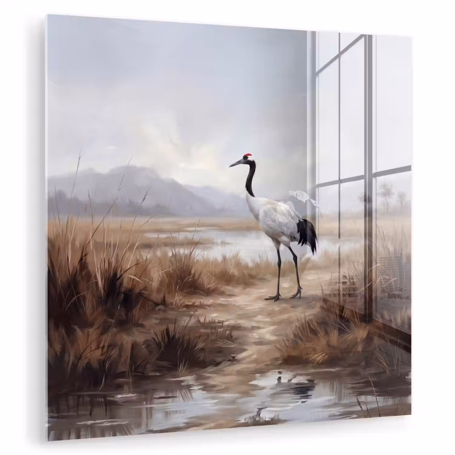 Kraanvogel - Natuur - Realistisch plexiglas 5mm klein -zzzproduct_nieuw