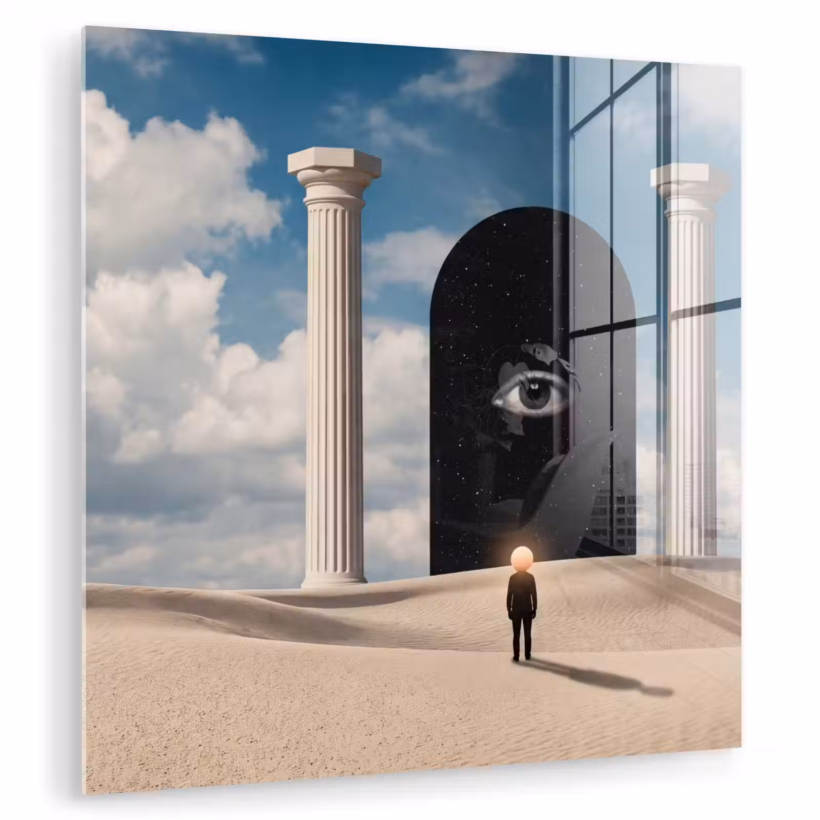 Glass Print - Dream - Desert - Eye - Droom - Woestijn - Oog plexiglas 5mm klein