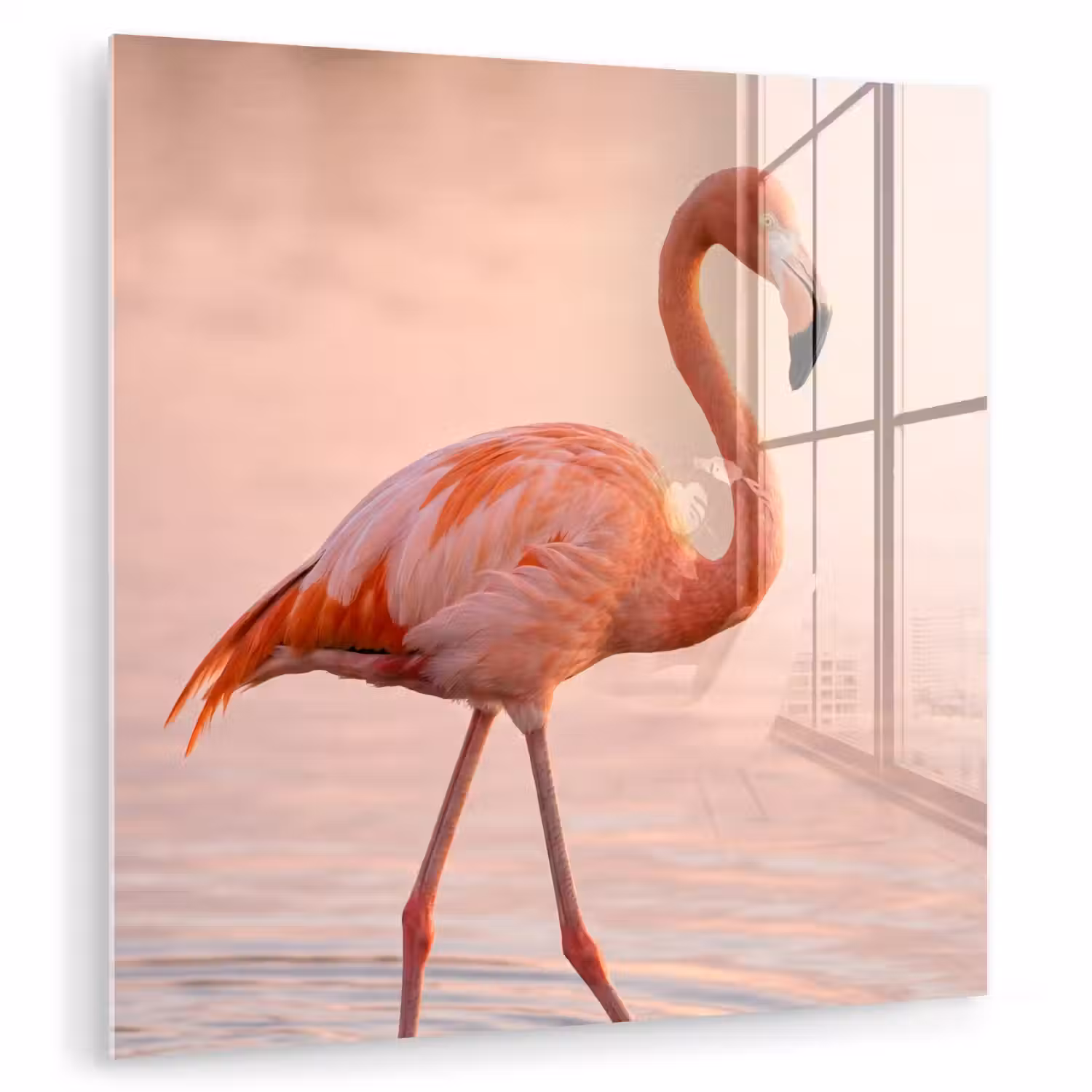 Flamingo - Water - Roze plexiglas 5mm klein -zzzproduct_nieuw