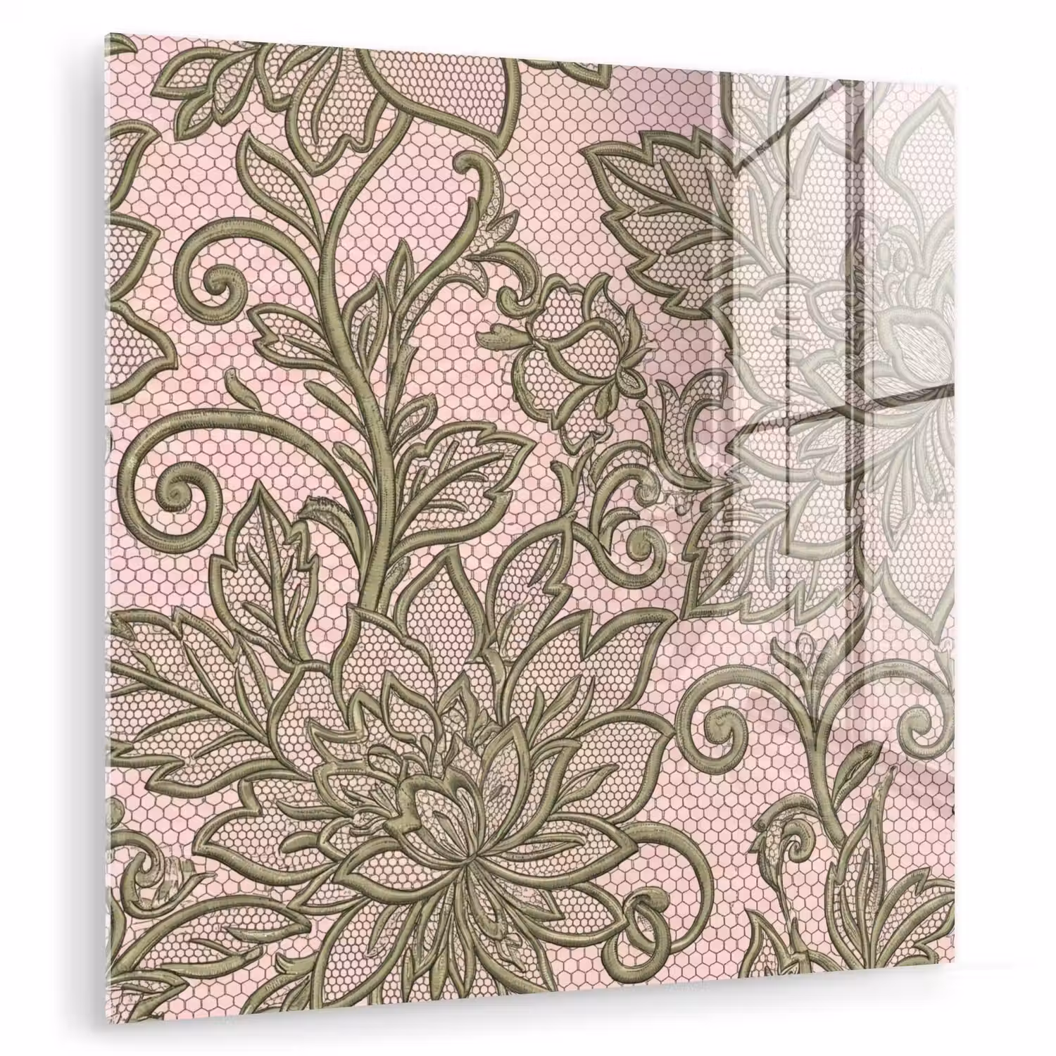 Bloemen - Kant - Patroon - Klassiek - Groen plexiglas 5mm klein -zzzproduct_nieuw