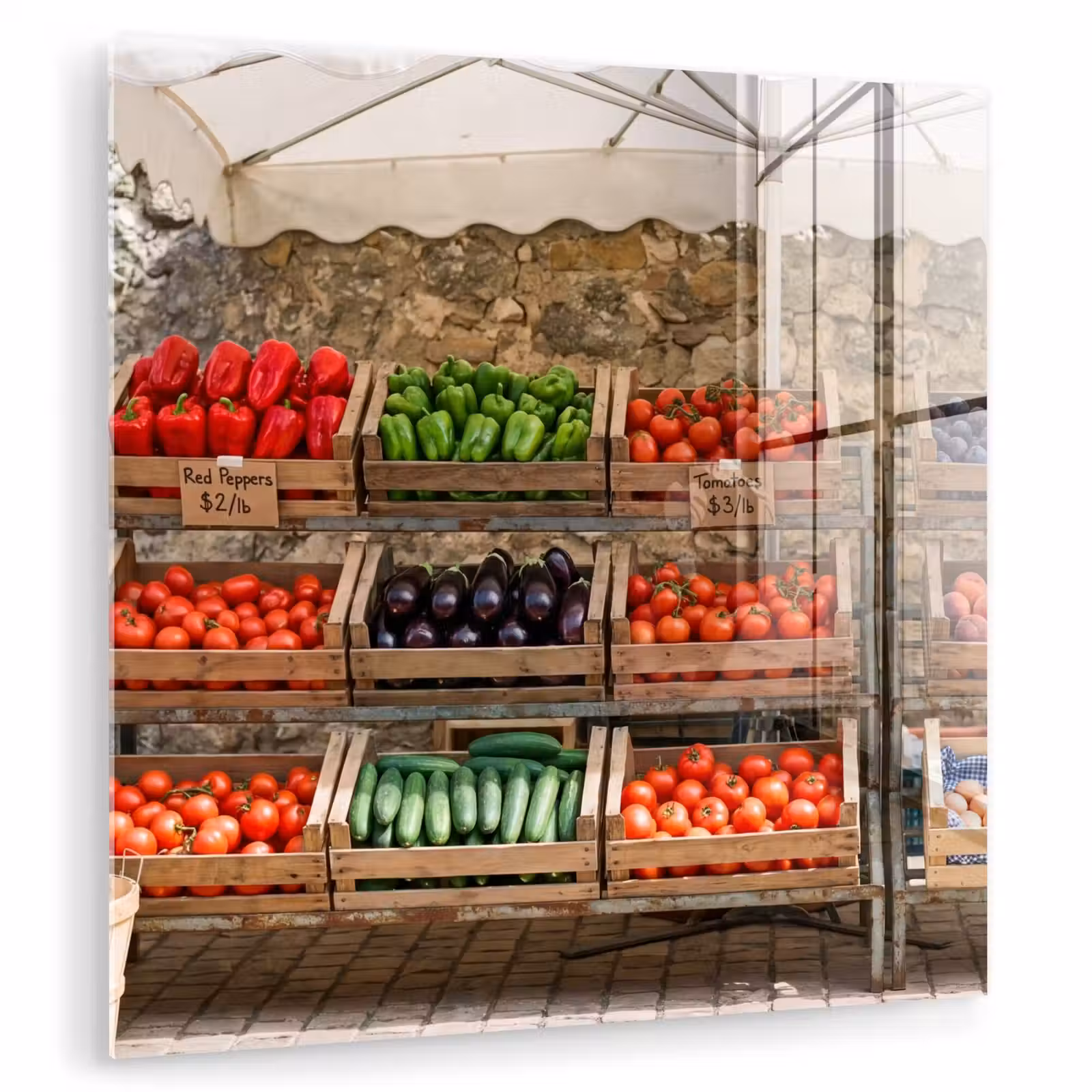 Glass Print - Food - Market - Fresh - Eten - Markt - Vers plexiglas 5mm klein