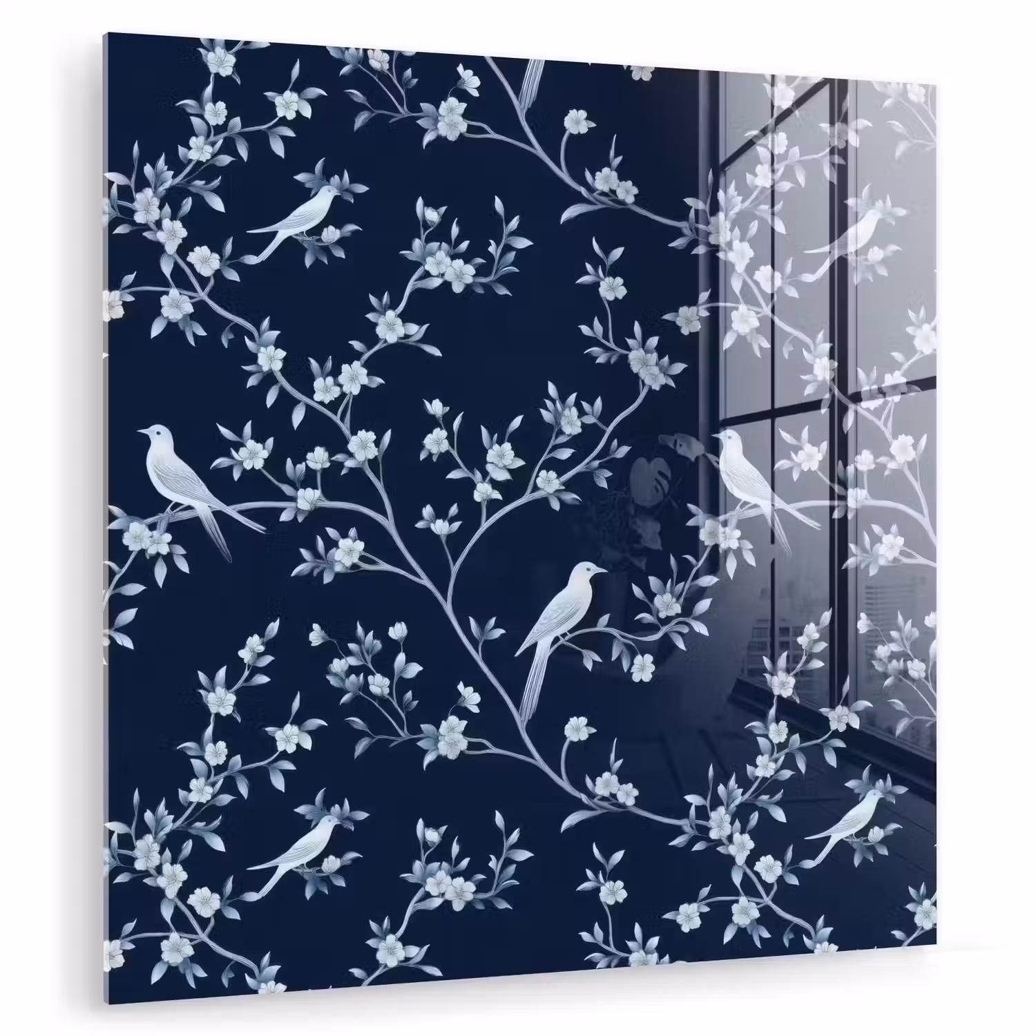 Grafisch - Bloesemtak - Blauw plexiglas 5mm klein 11 -zzzproduct_nieuw